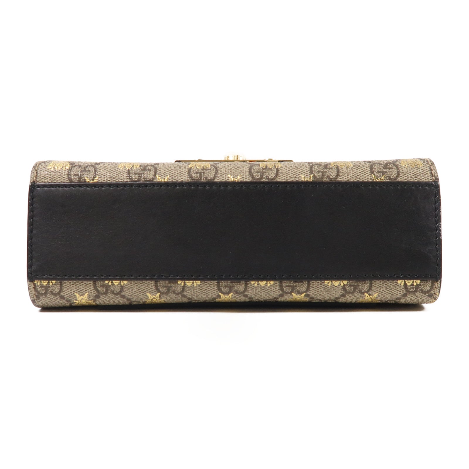 GUCCI 塗層帆布/牛皮皮革Padlock Small金扣鏈帶肩背袋