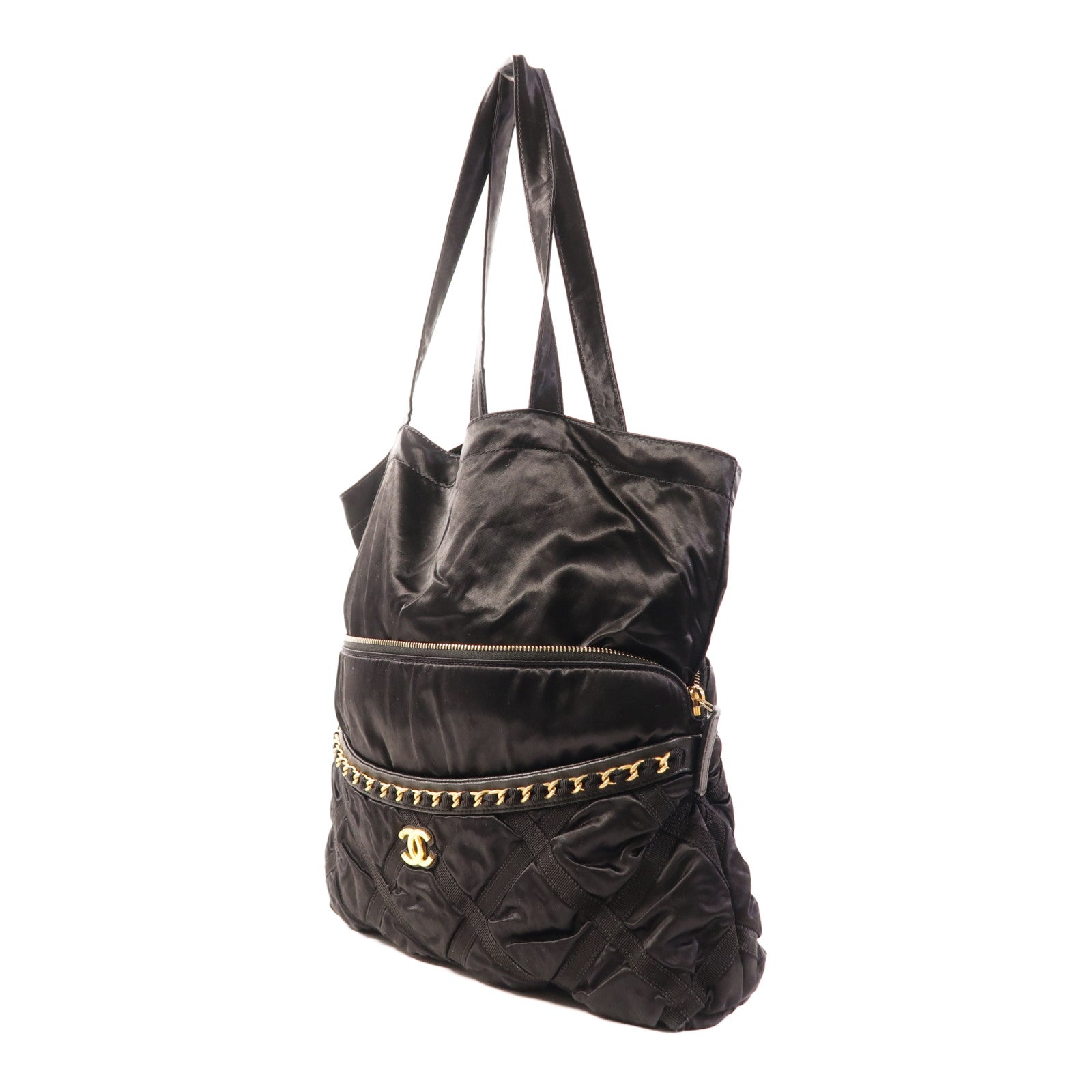 CHANEL 尼龍Tote Bag金扣手挽袋
