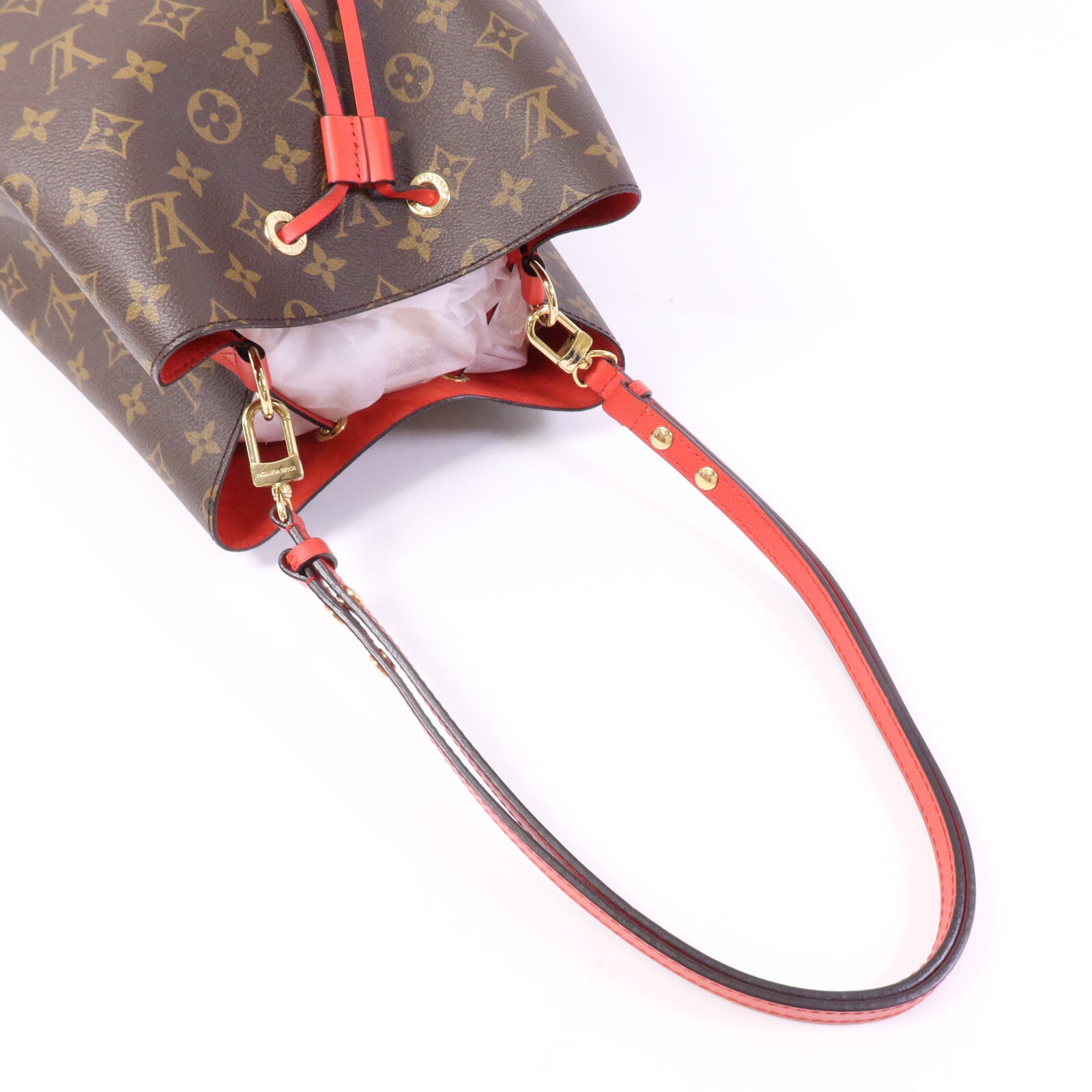 LOUIS VUITTON Monogram Neo Noe Bucket Bag金扣肩背袋Coquelicot