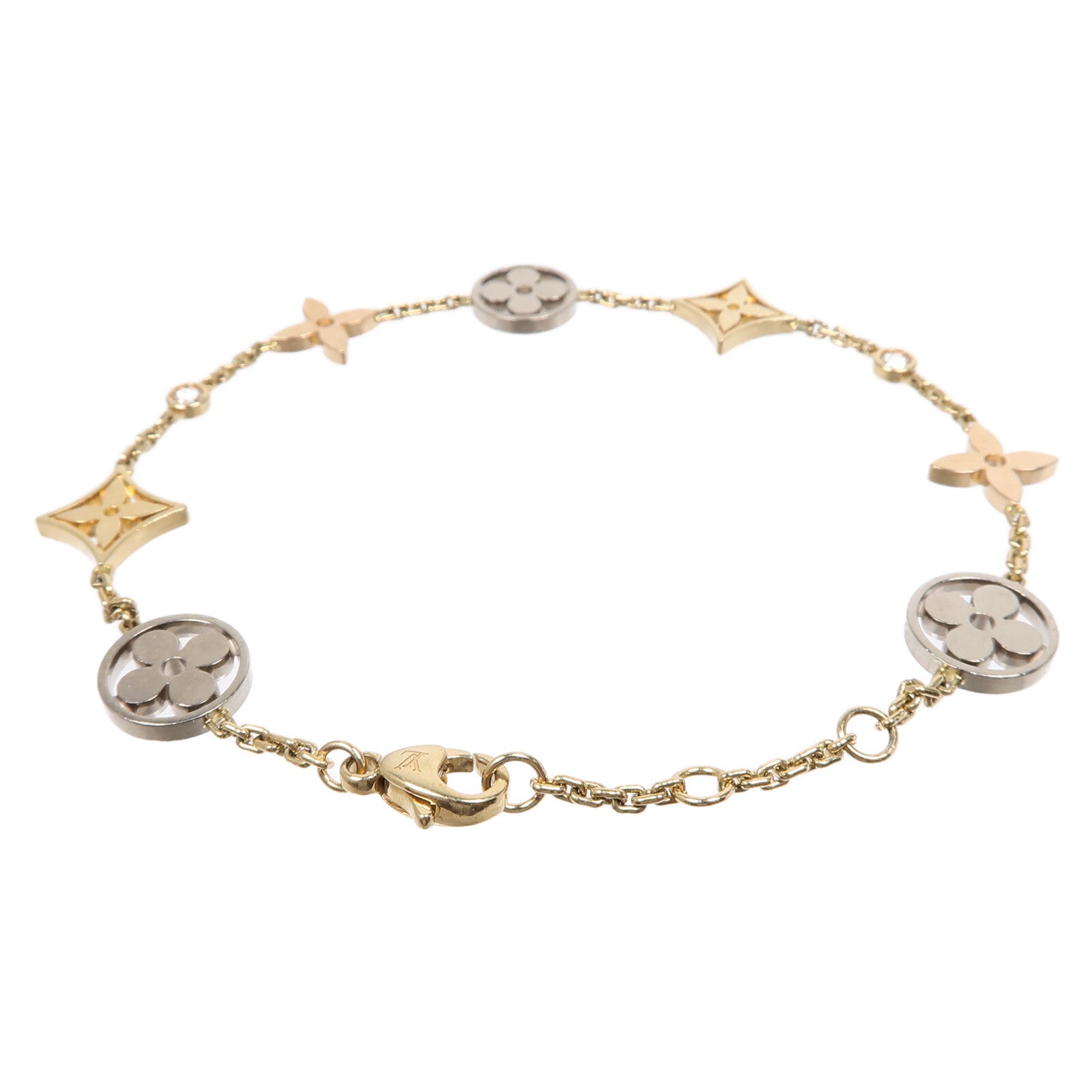 LOUIS VUITTON 18K黃金/白金/玫瑰金Idylle Blossom Bracelet手鏈