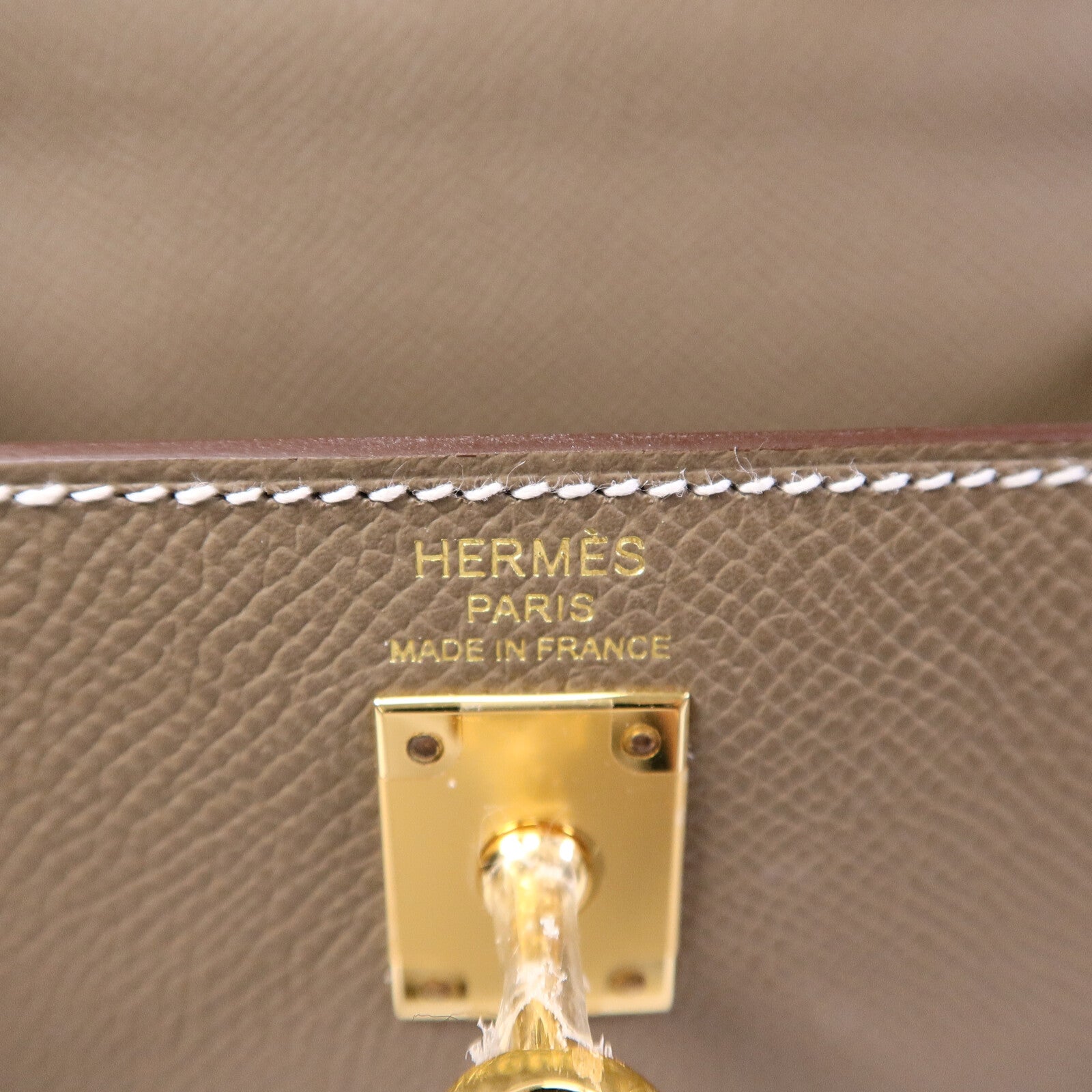 HERMES Epsom皮革Kelly 25手挽肩背兩用袋Etoupe