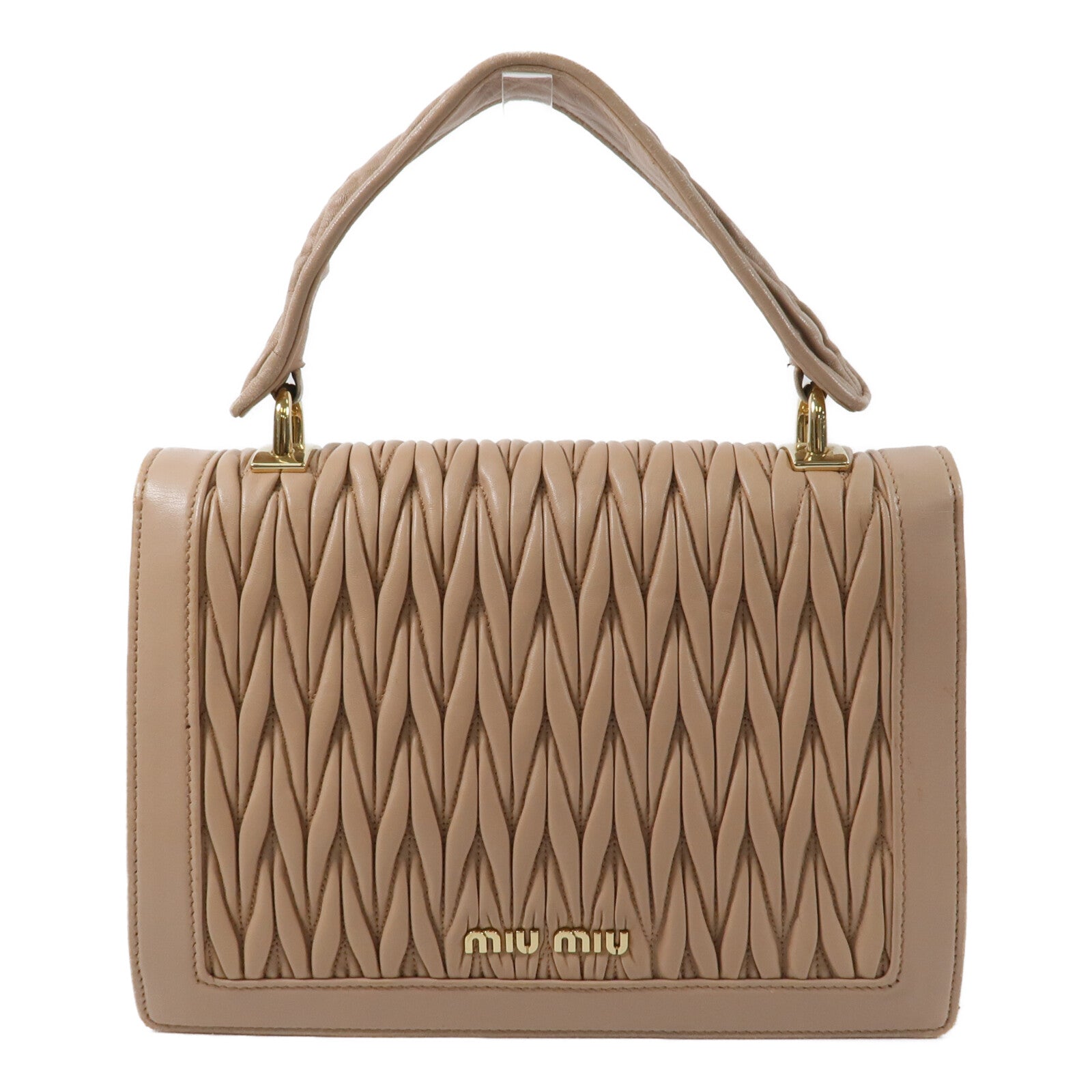 Miu Miu 羊皮皮革2 Way Shoulder鏈帶手挽肩背兩用袋