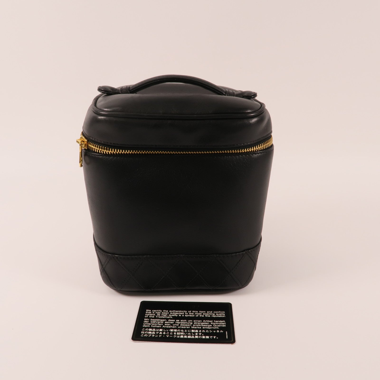 CHANEL 【激減優惠】羊皮皮革Vintage Vanity Case金扣手挽袋