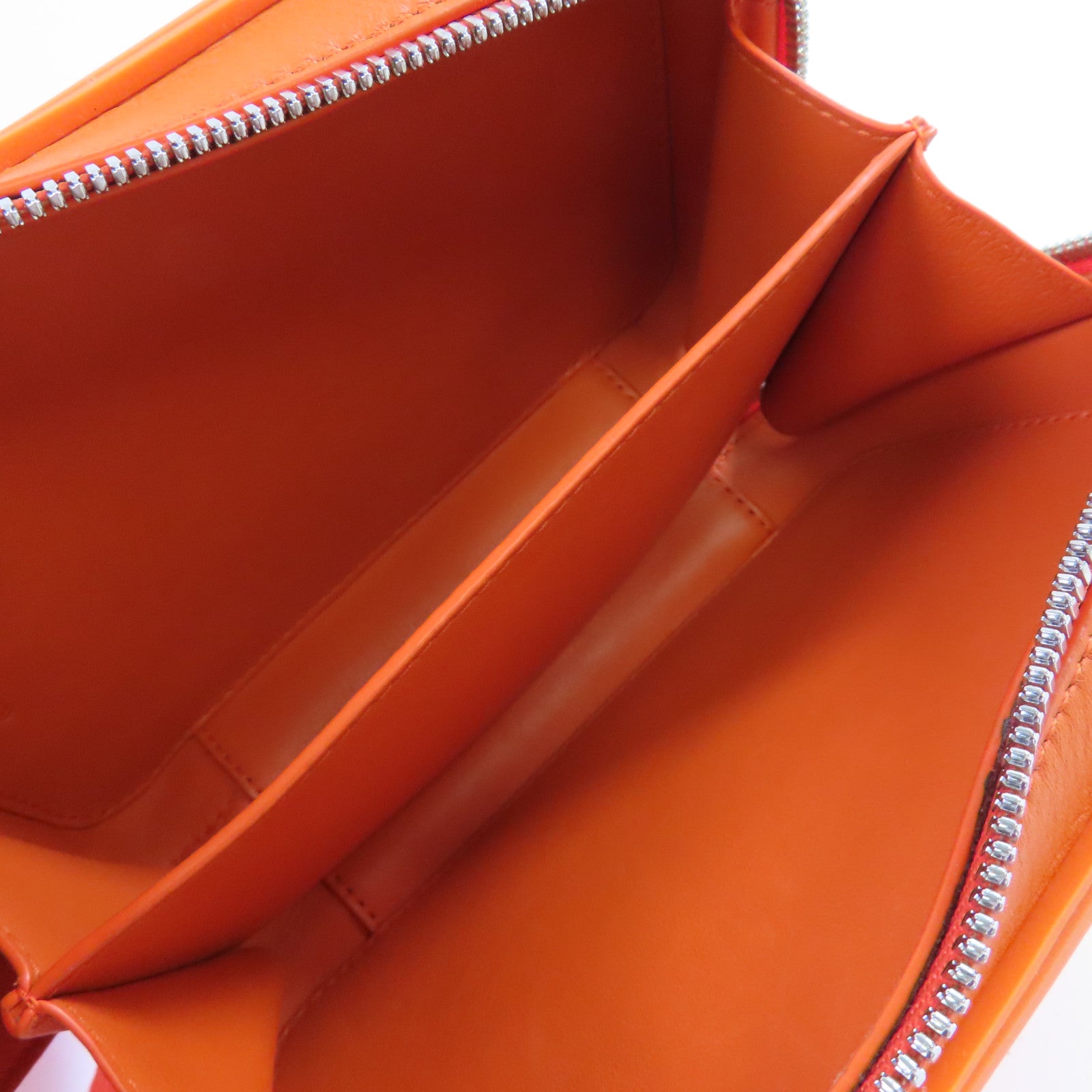 LOEWE TPU/牛皮皮革Molded Sling Crossbody Shoulder Bag銀扣肩背袋橙色