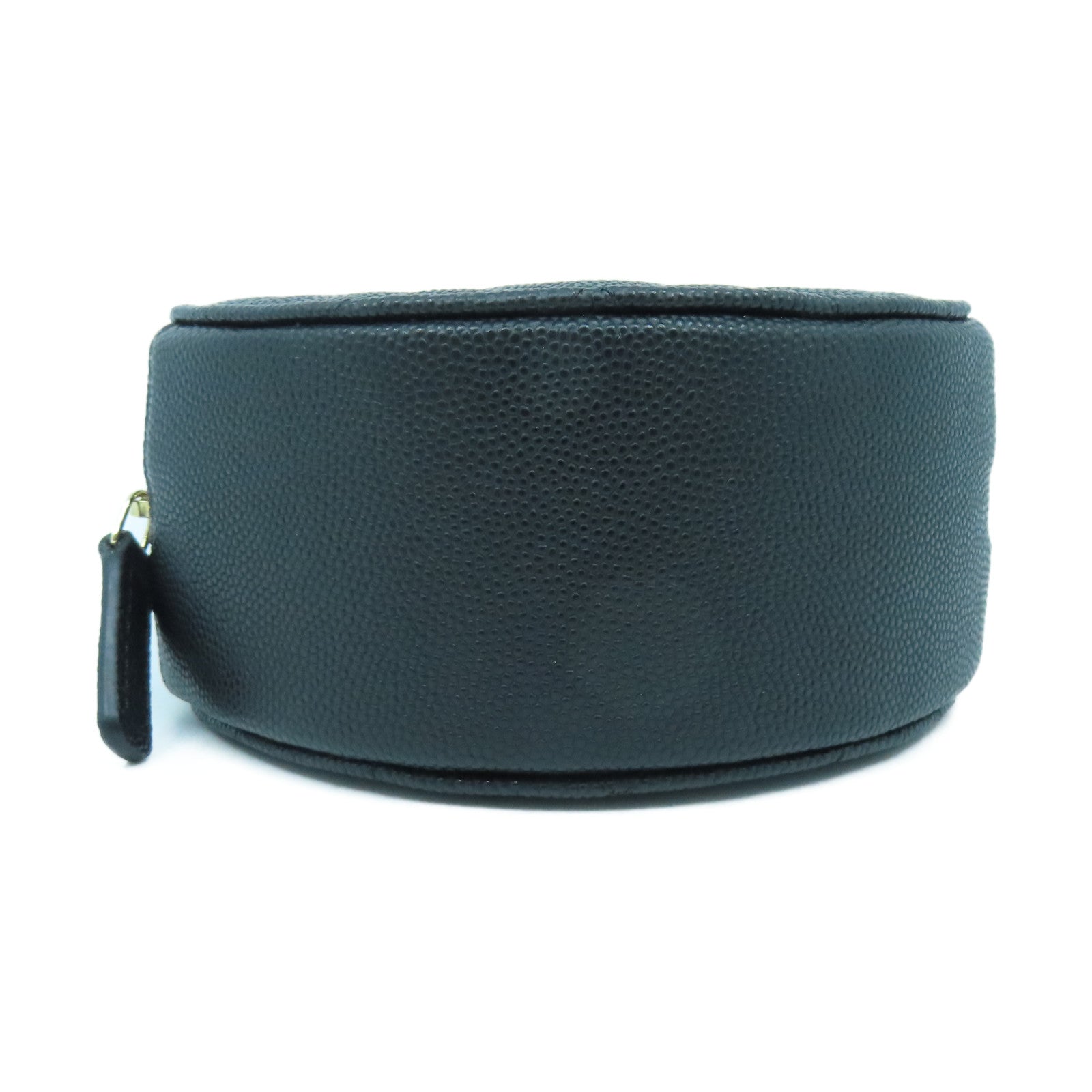 CHANEL 【激減優惠】菱格Caviar皮革Round Chain Shoulder Bag金扣鏈帶肩背袋黑色