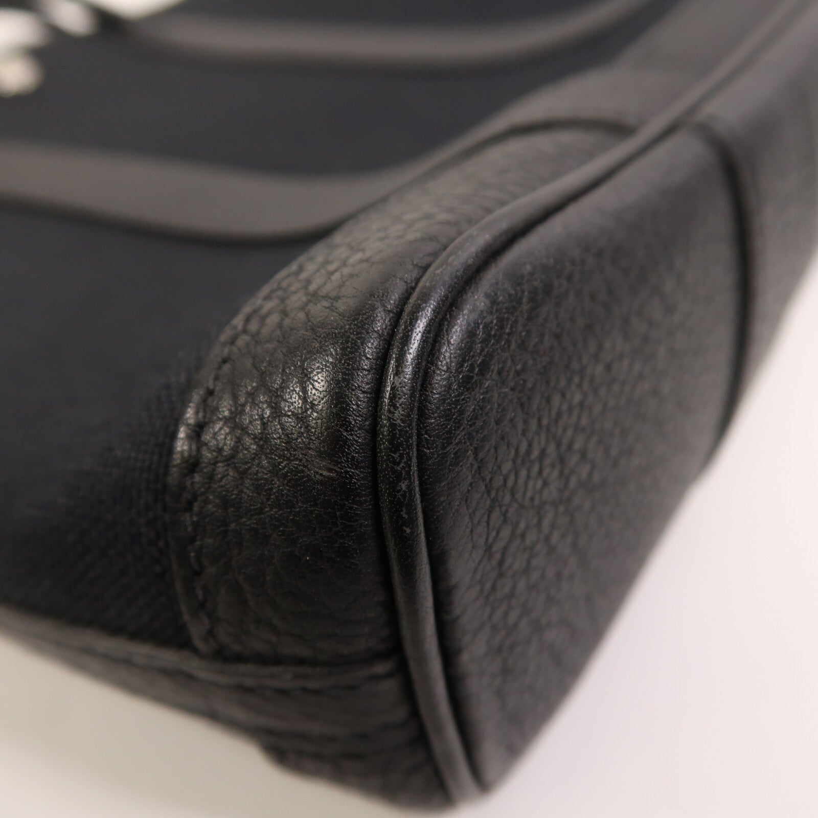 HERMES Negonda皮革/帆布Garden File PM銀扣手挽肩背兩用袋