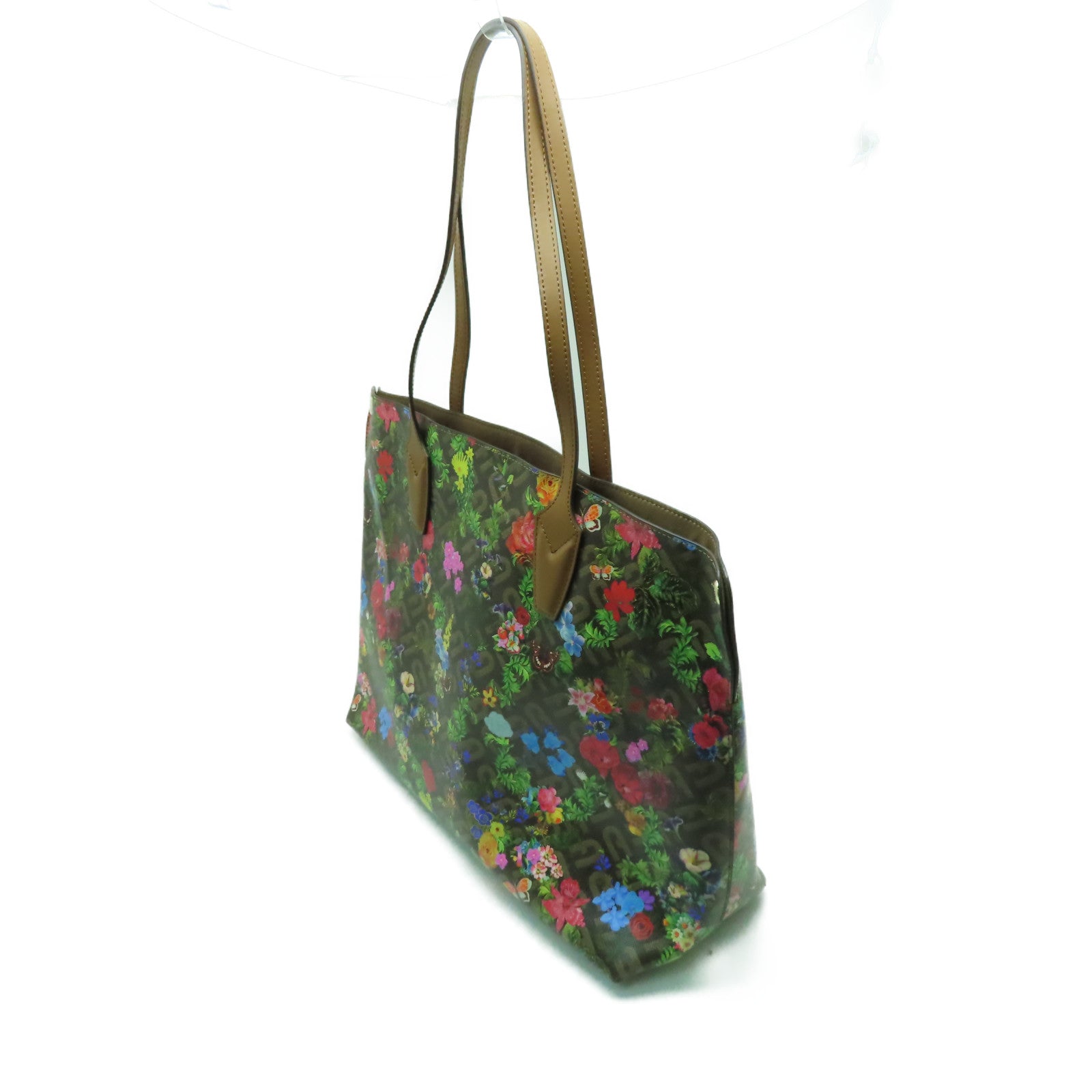 Furla 【激減優惠】PVC塗層帆布Tote Bag金扣手挽袋啡色