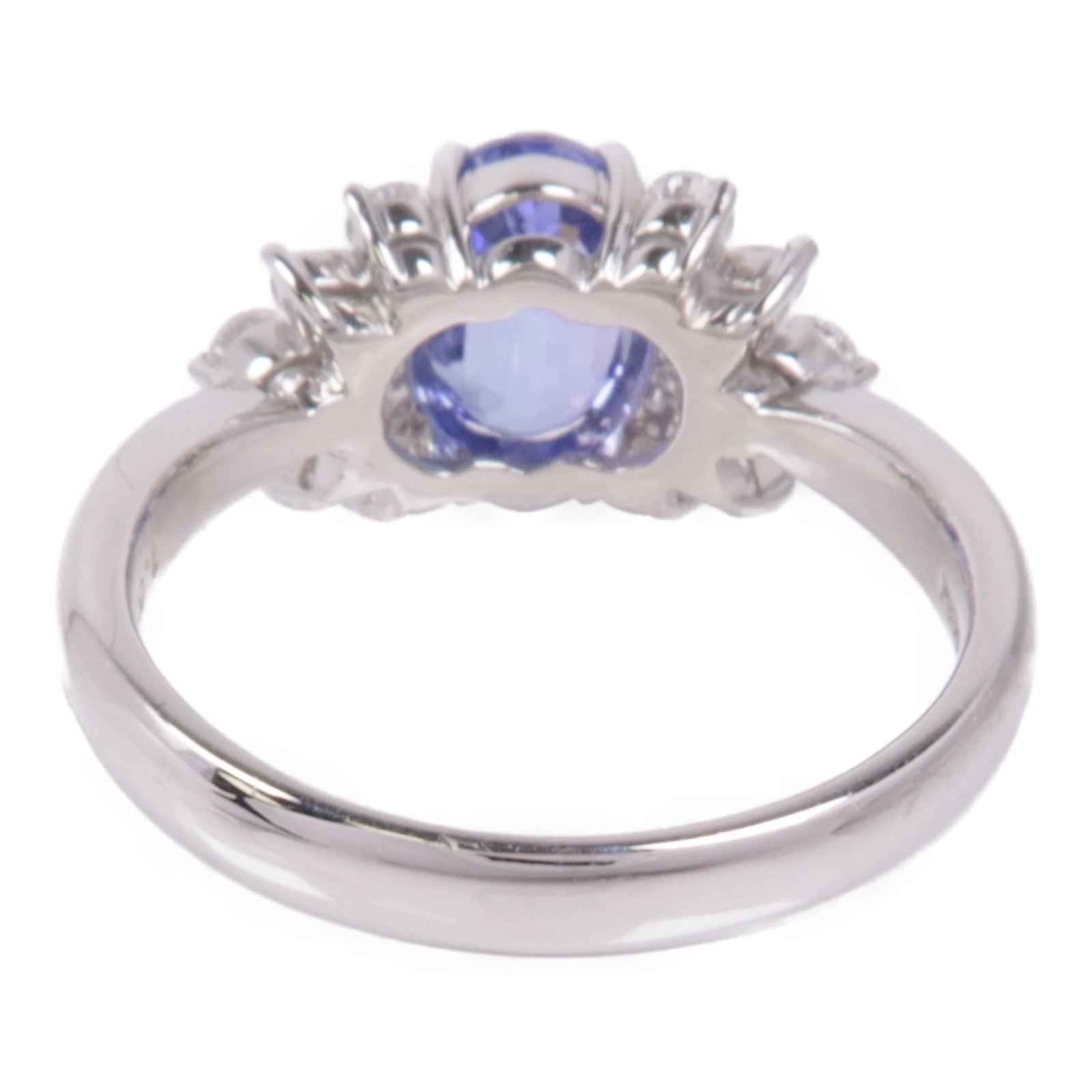 JEWELRY 【激減優惠】PT900鉑金Tanzanite/Diamond Ring坦桑石/鑽石戒指US#6.75