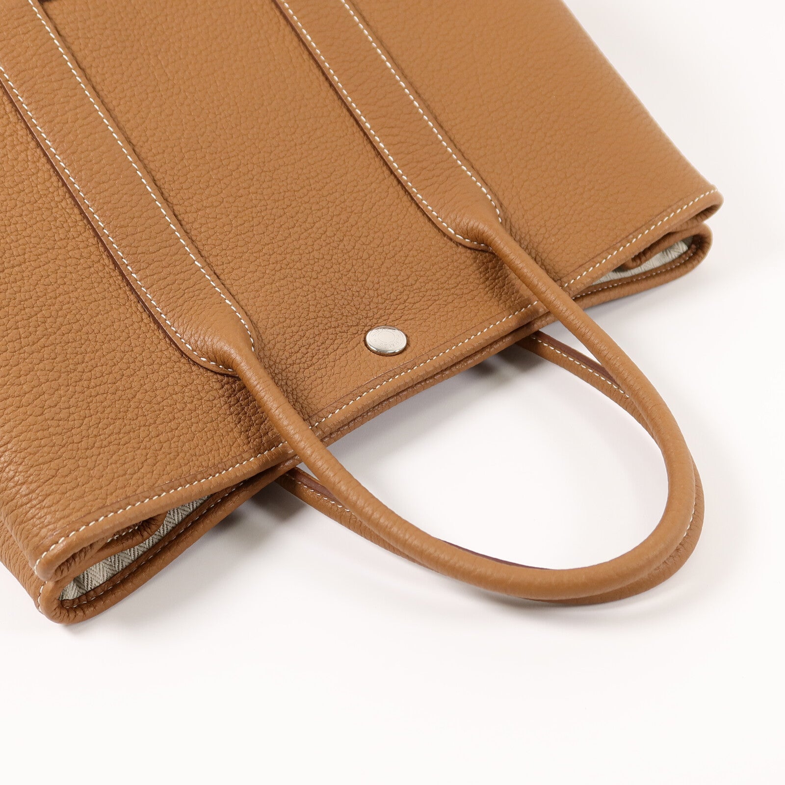HERMES Negonda皮革Garden Party TPM手挽袋Gold