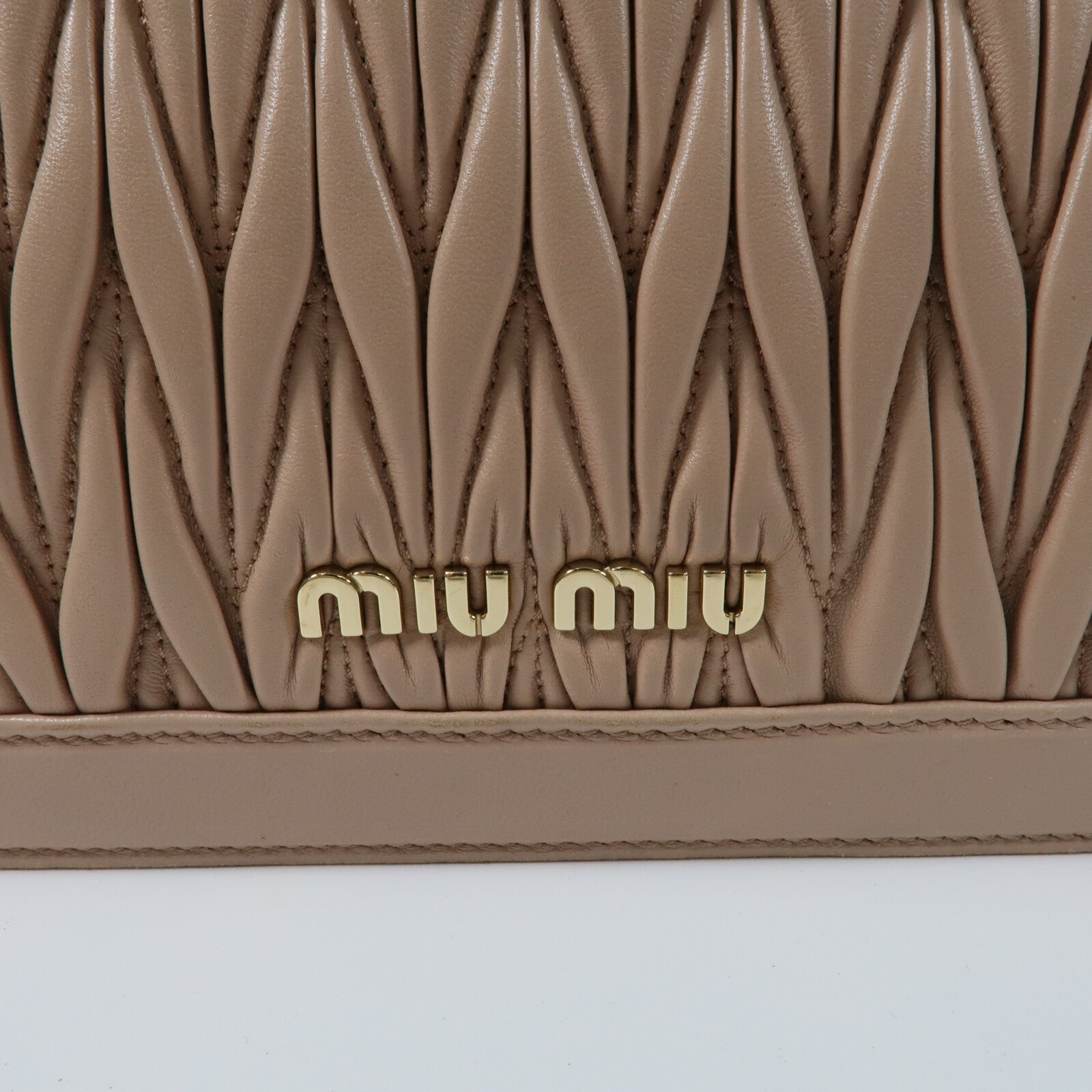 Miu Miu 羊皮皮革2 Way Shoulder鏈帶手挽肩背兩用袋