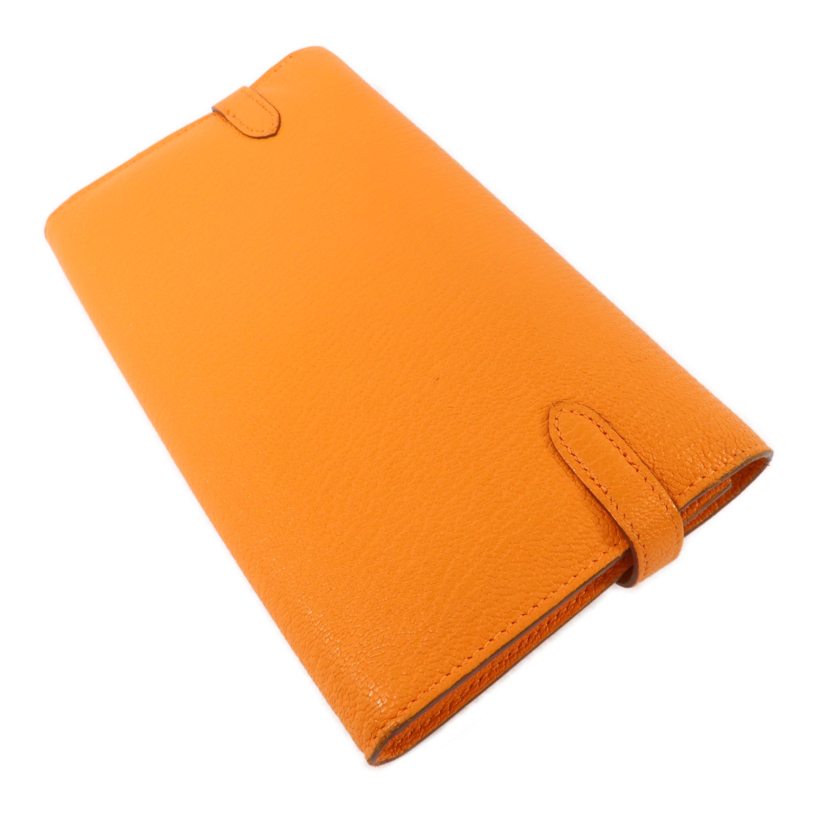 HERMES Chevre皮革Kelly Long Wallet長錢包Orange
