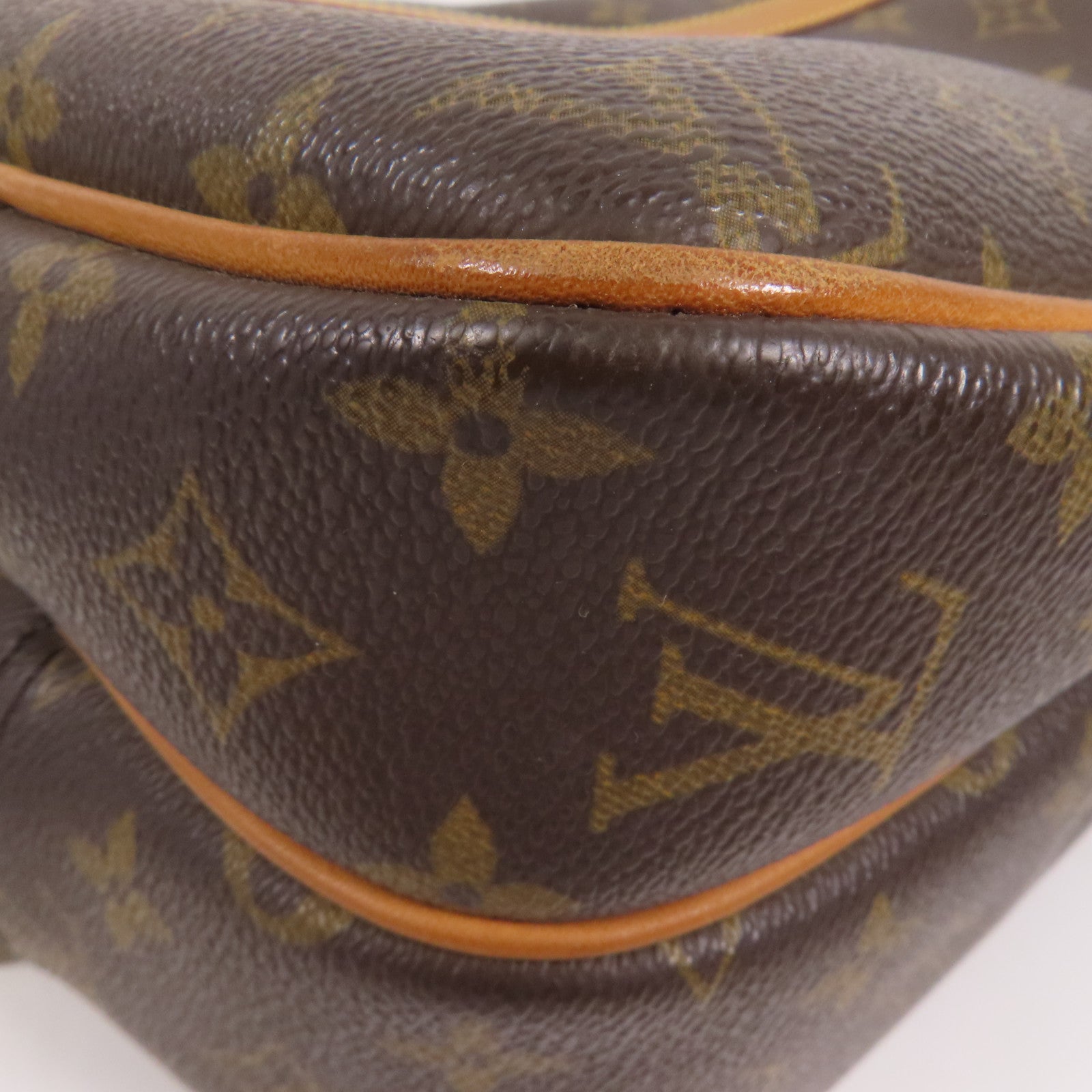 LOUIS VUITTON Monogram Reporter PM金扣肩背袋棕色