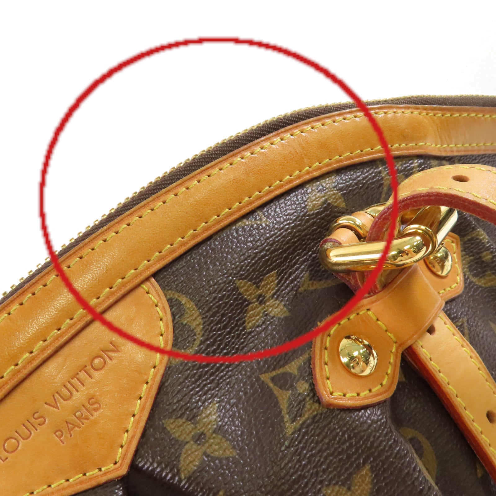 LOUIS VUITTON 【激減優惠】Monogram Tivoli GM Hand Bag金扣手挽袋啡色