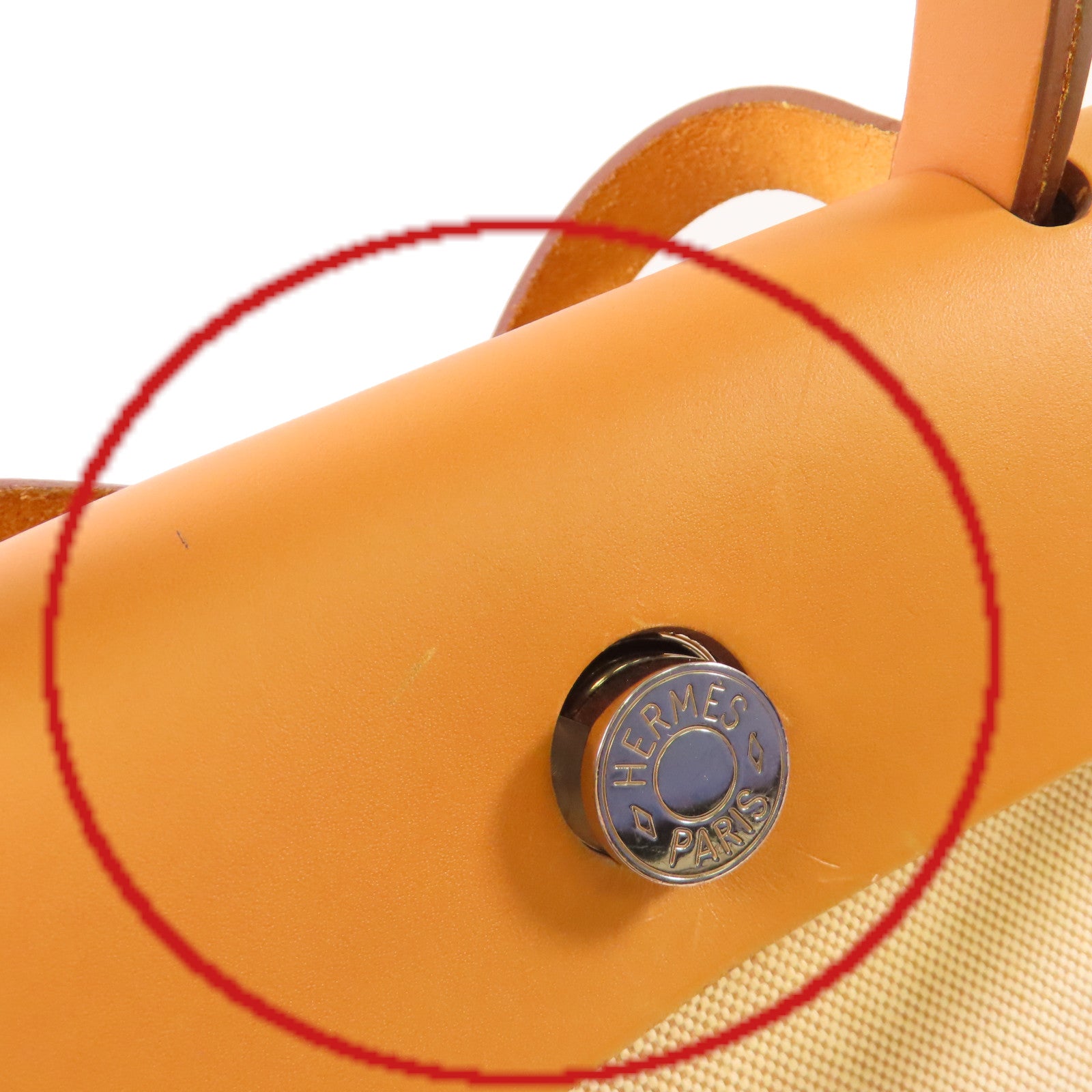 HERMES Toile-H帆布Herbag TPM 2Way Shoulder Bag銀扣手挽肩背兩用袋Beton冰川白色