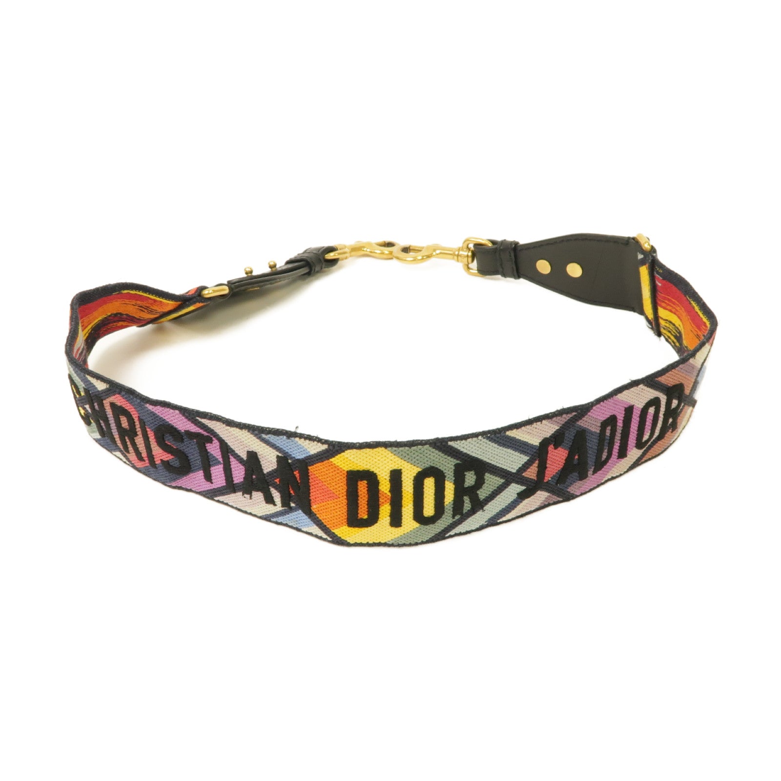 Dior 【激減優惠】帆布Shoulder Strap金扣肩帶黑色/彩色