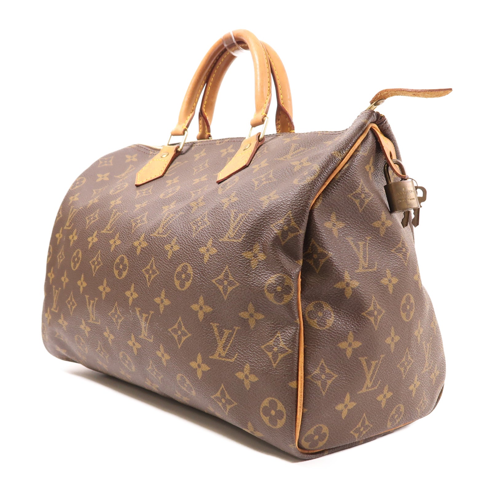 LOUIS VUITTON Monogram Speedy 35金扣手挽袋