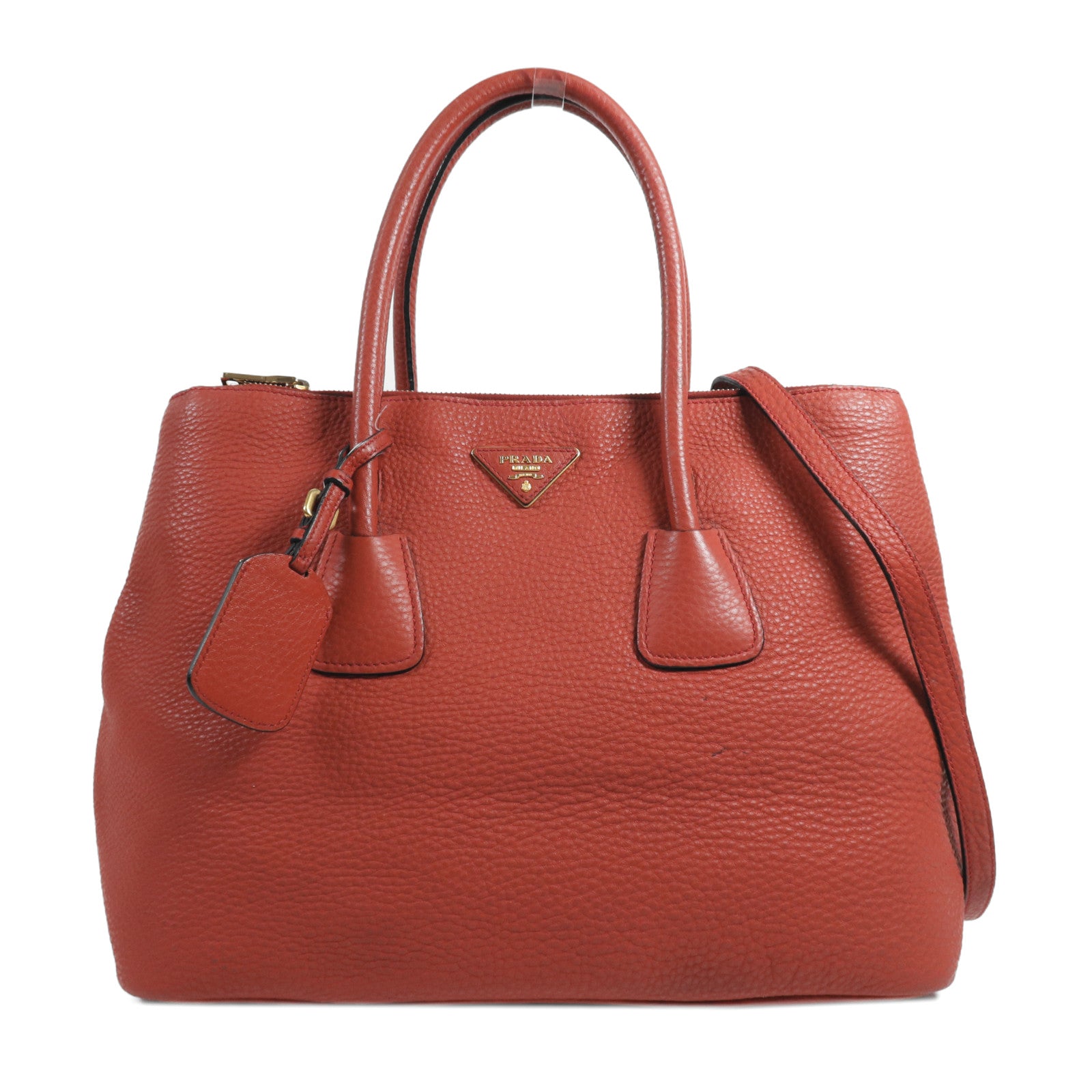 PRADA 【激減優惠】牛皮皮革Shoulder Bag金扣手挽肩背兩用袋