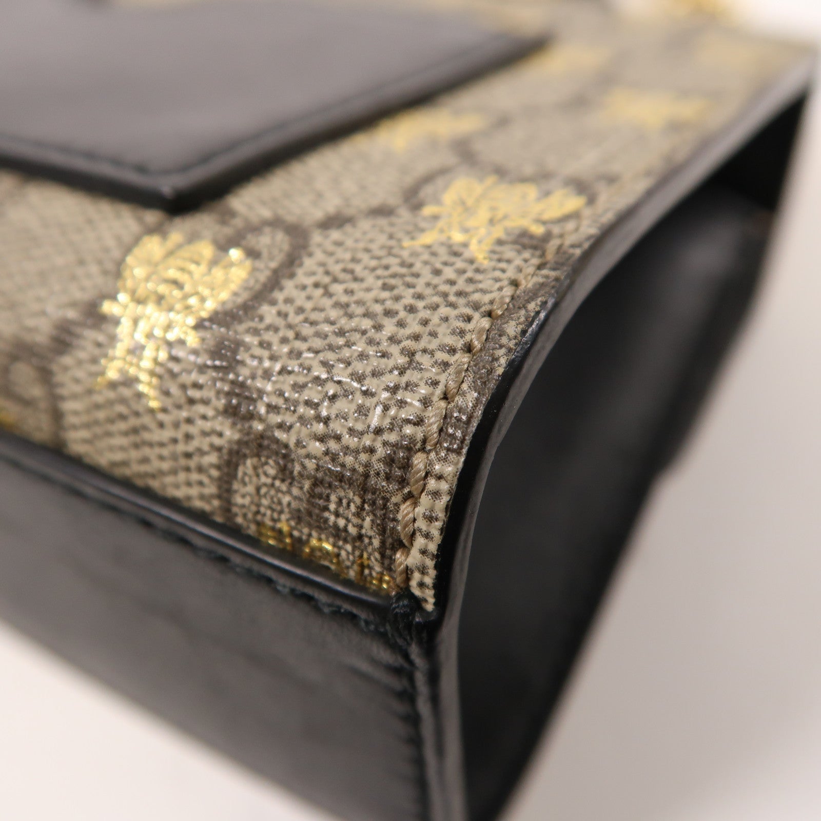 GUCCI 塗層帆布/牛皮皮革Padlock Small金扣鏈帶肩背袋