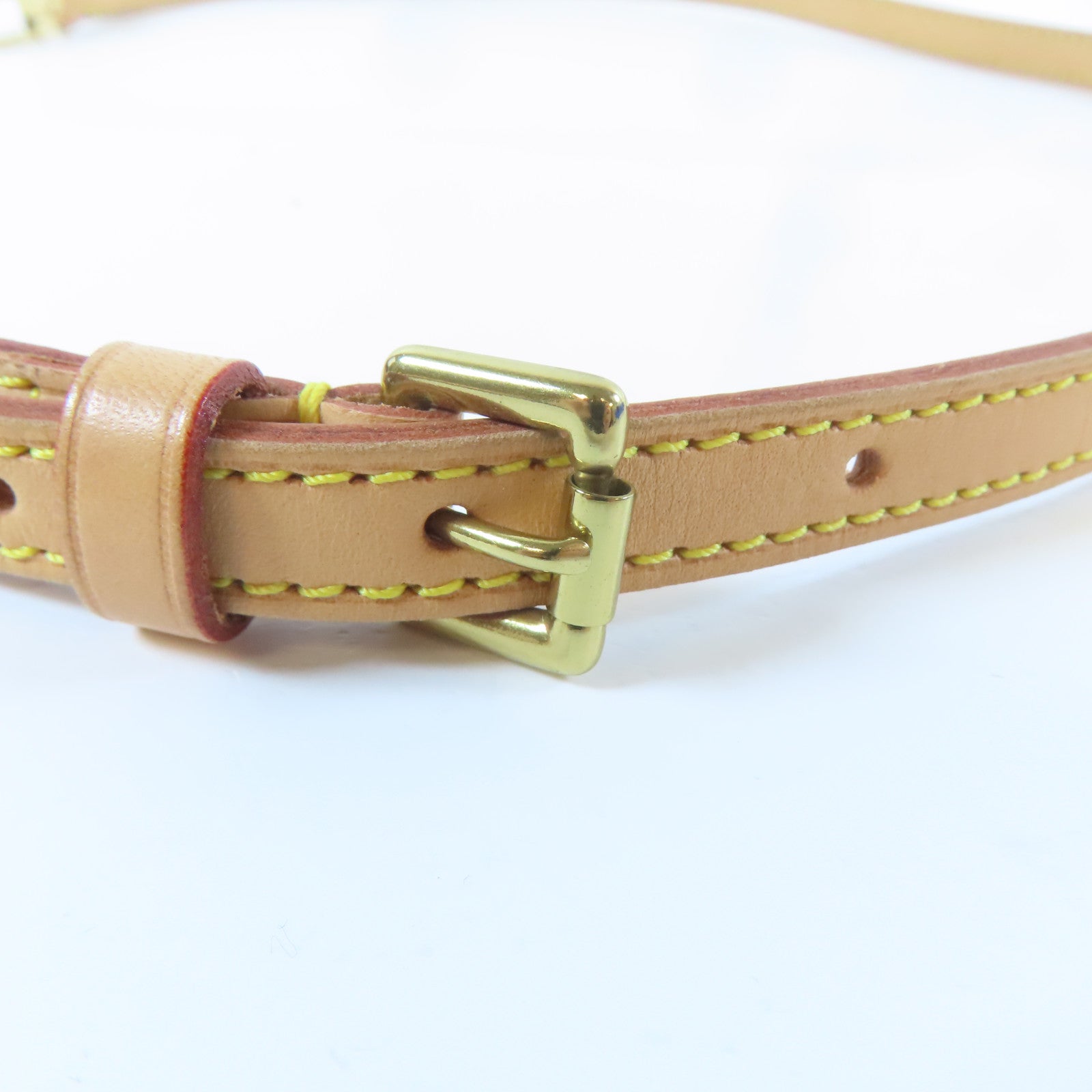 LOUIS VUITTON 皮革Strap金扣肩帶啡色
