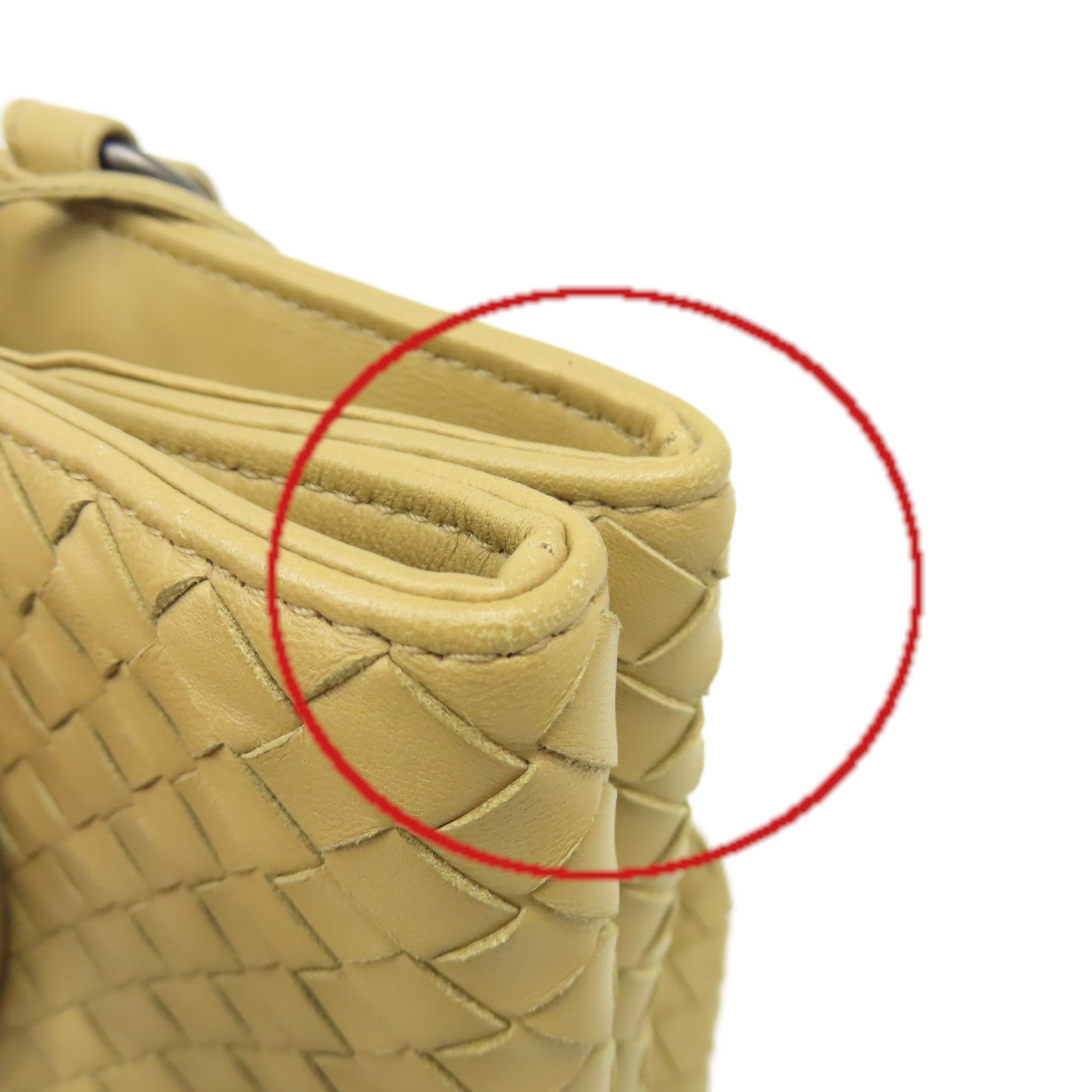 BOTTEGA VENETA 【激減優惠】織紋皮革Tote Bag肩背袋杏色