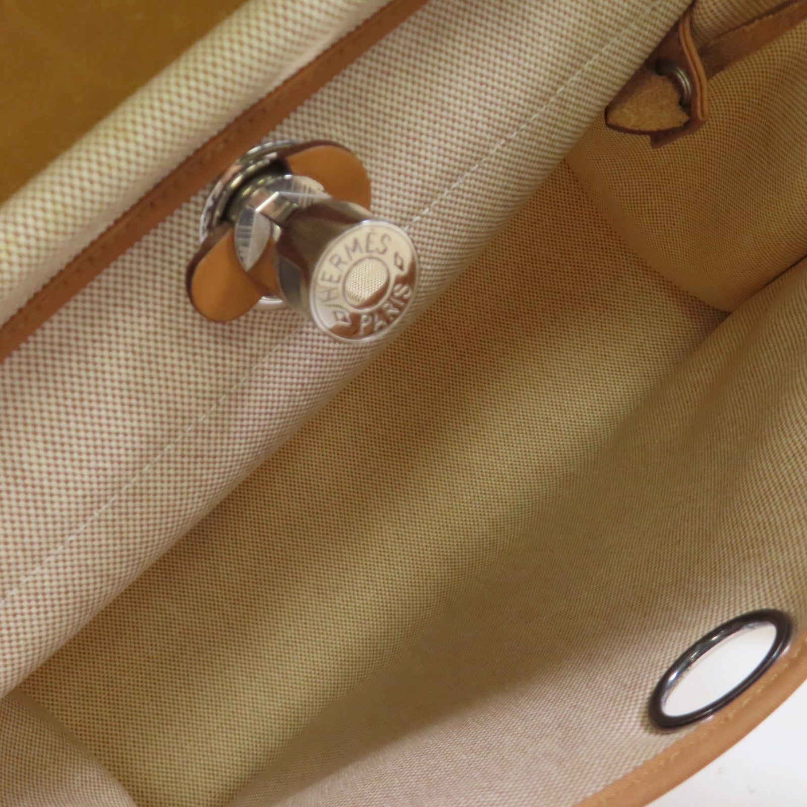 HERMES Toile-H帆布Herbag TPM 2Way Shoulder Bag銀扣手挽肩背兩用袋Beton冰川白色