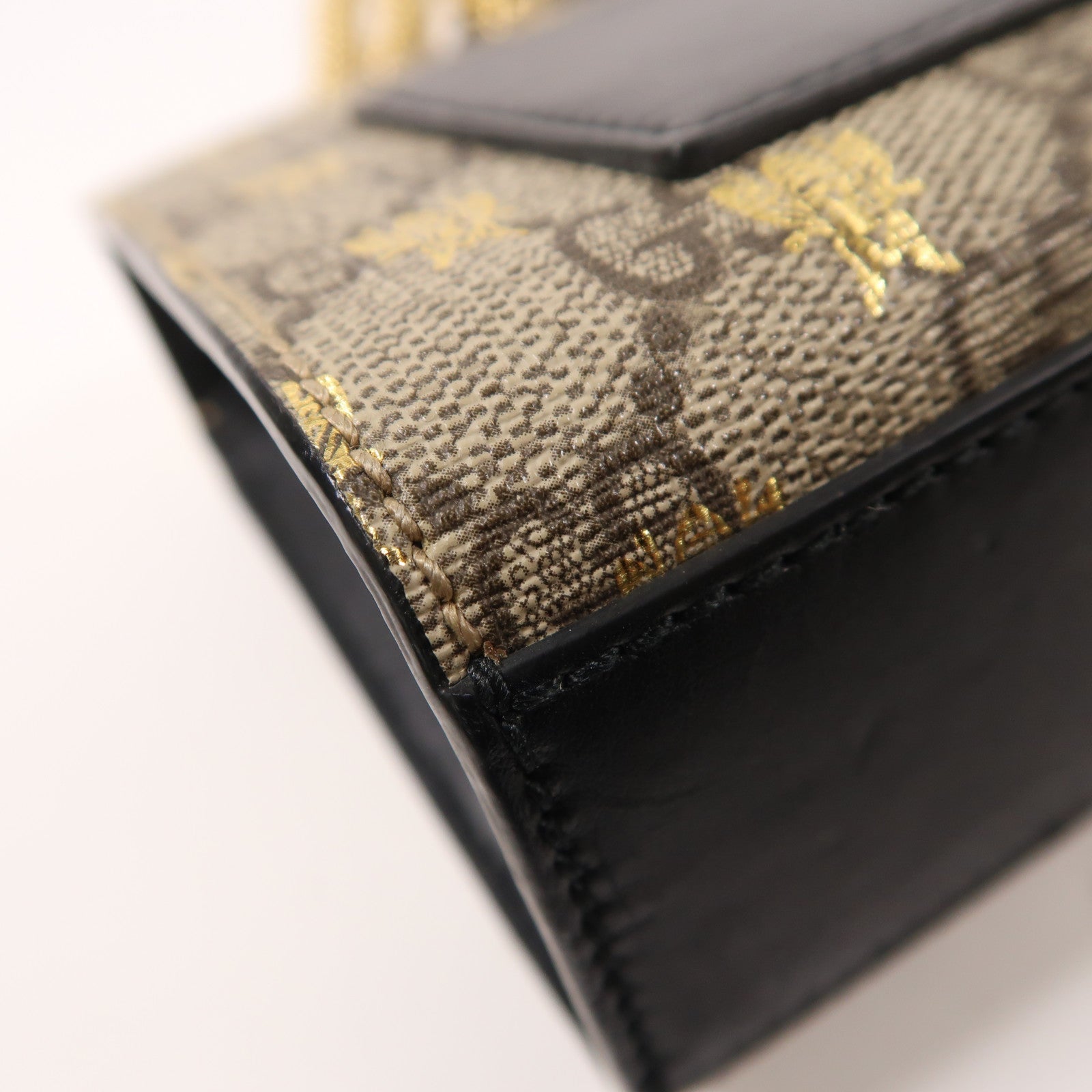 GUCCI 塗層帆布/牛皮皮革Padlock Small金扣鏈帶肩背袋