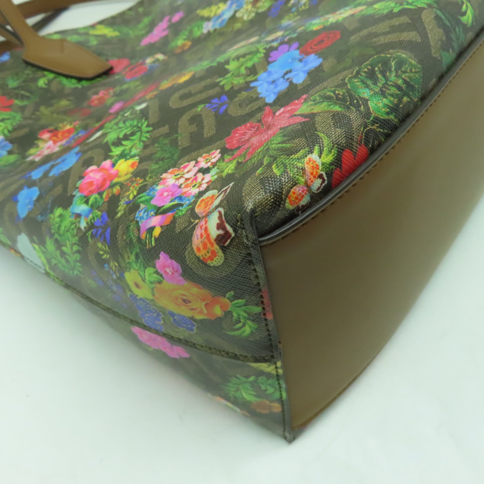 Furla 【激減優惠】PVC塗層帆布Tote Bag金扣手挽袋啡色