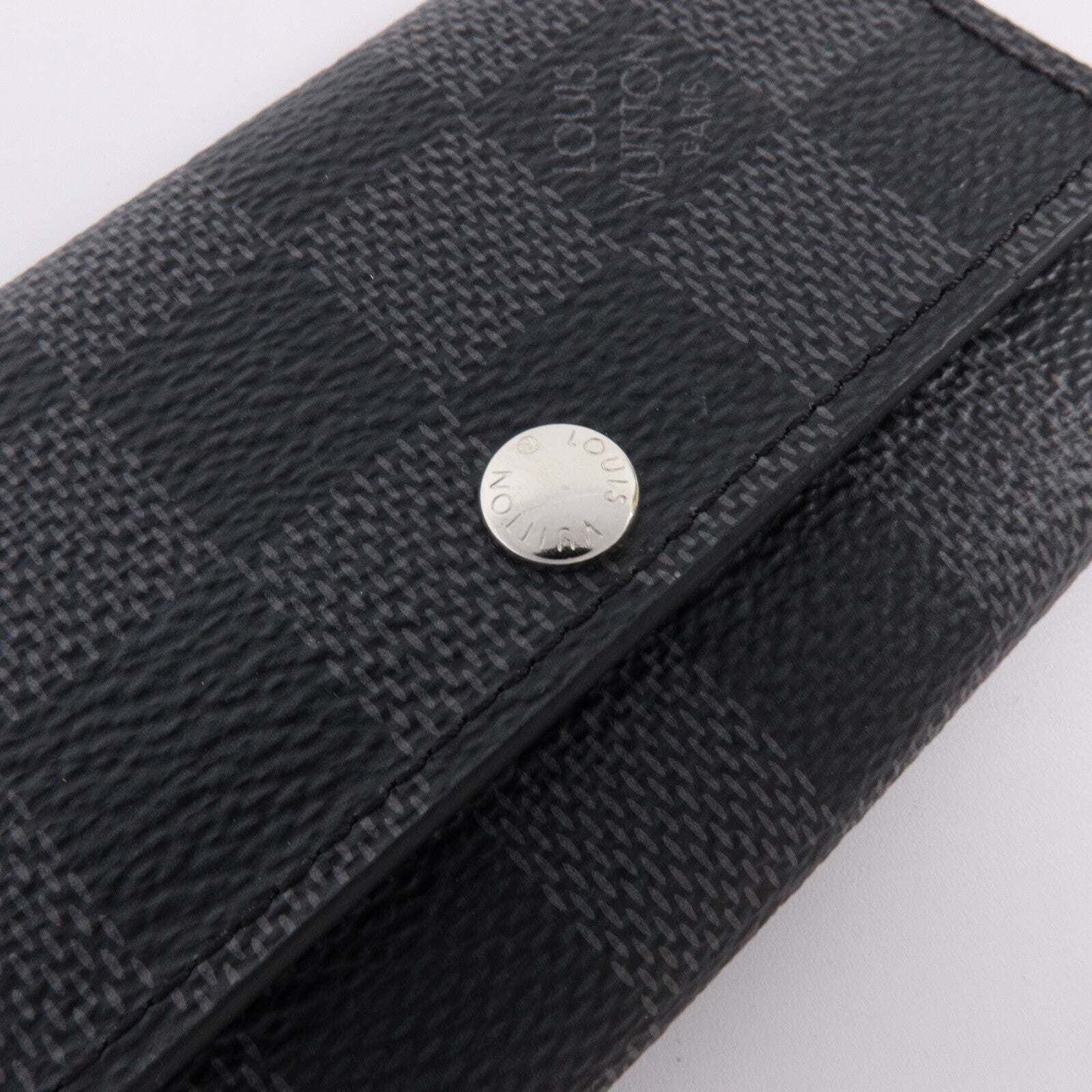LOUIS VUITTON Damier Graphite Key Case 6銀扣鎖匙套