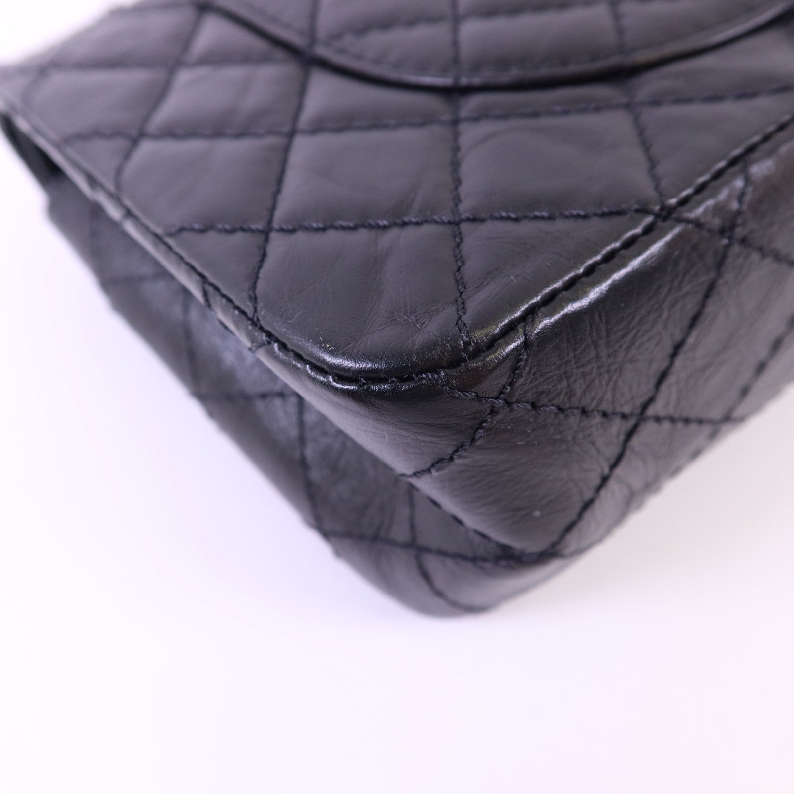CHANEL 牛皮皮革2.55 So Black鏈帶肩背袋