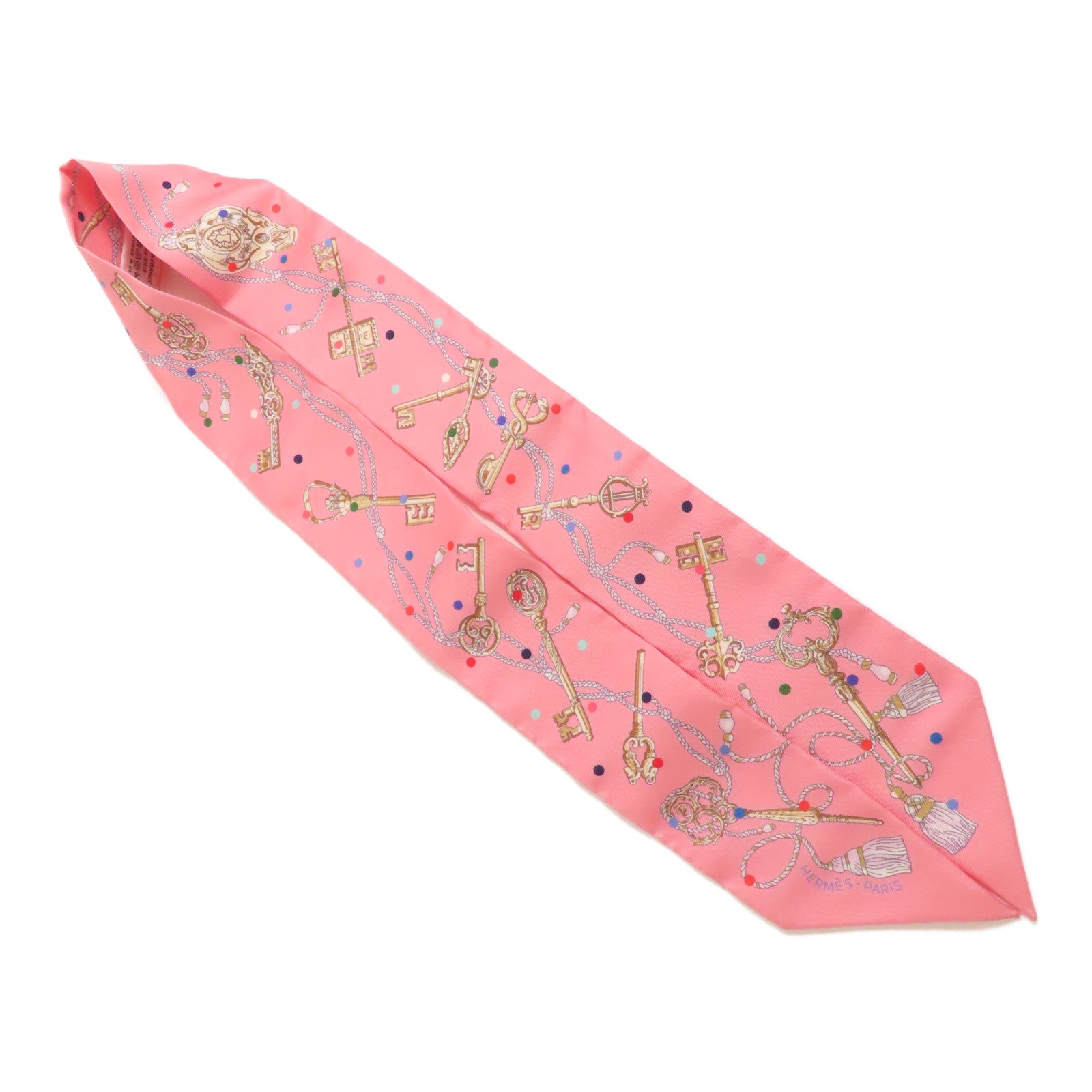 HERMES Twilly Scarf Scarves Silk Pink
