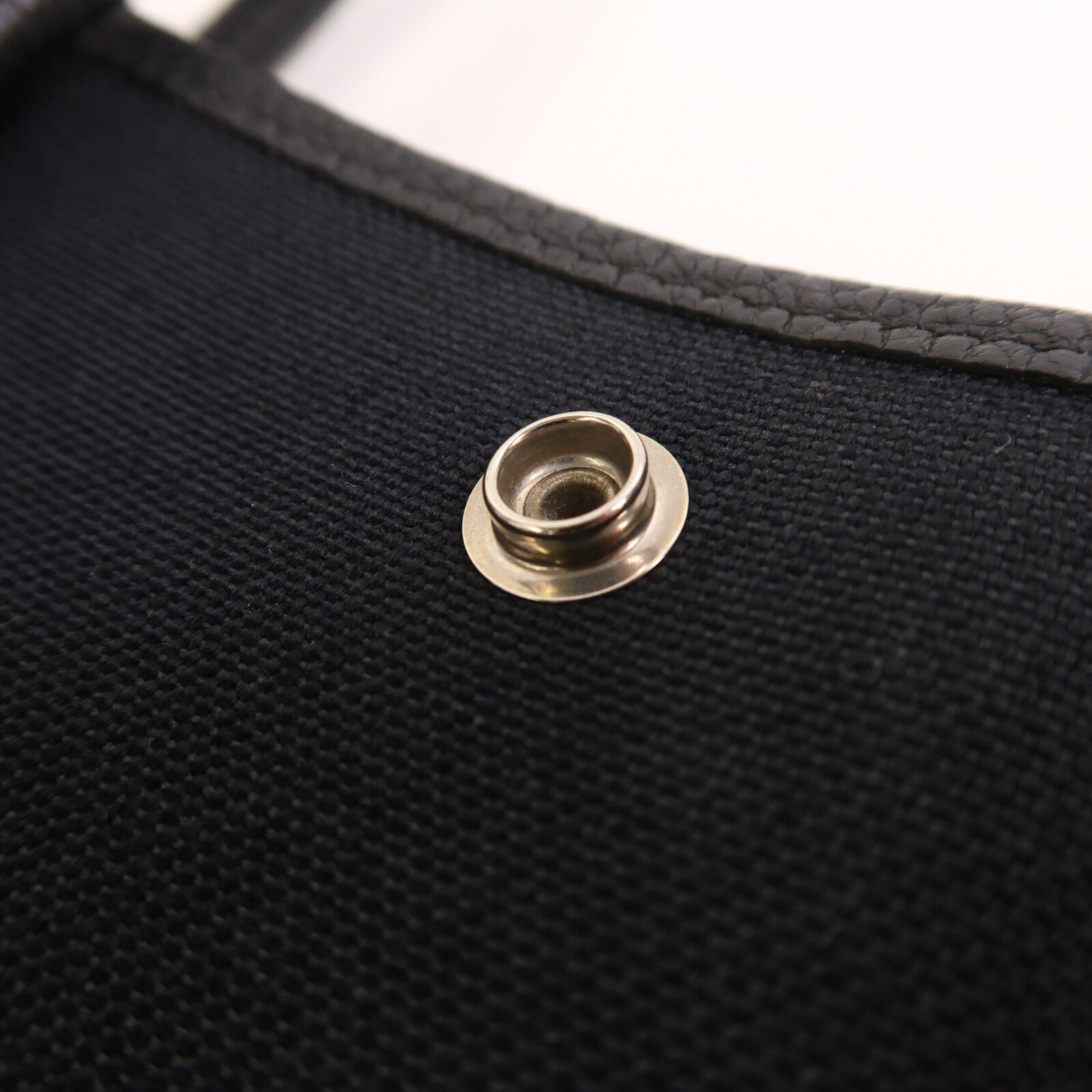 HERMES Negonda皮革/帆布Garden File PM銀扣手挽肩背兩用袋