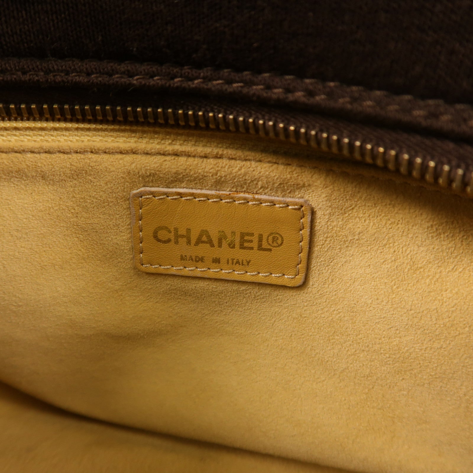 CHANEL CC Vintage Chain Shoulder Bag Canvas Brown