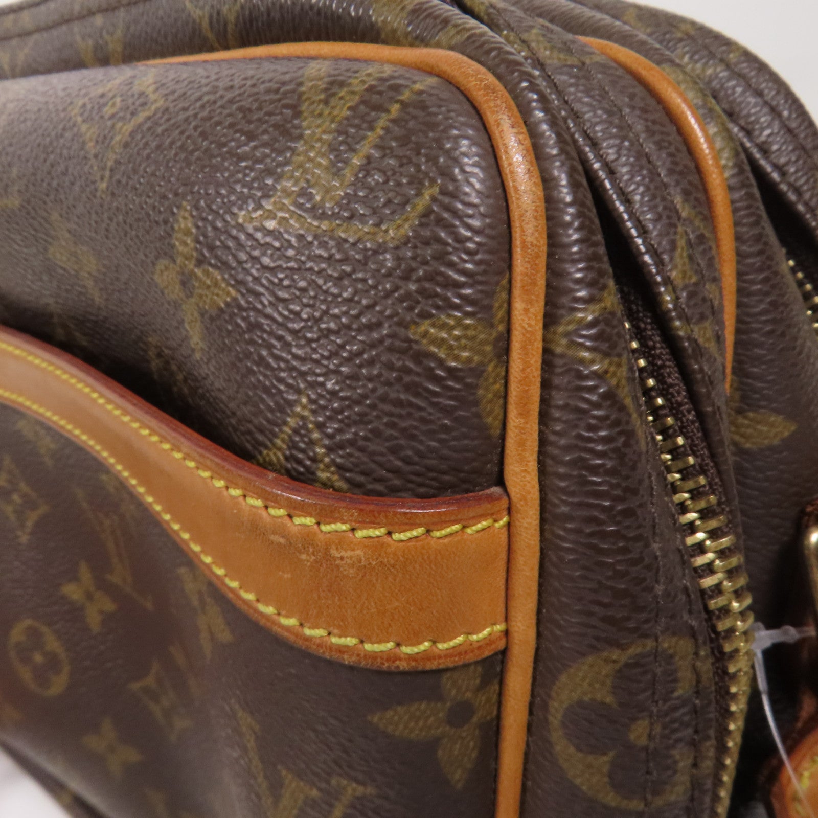 LOUIS VUITTON Monogram Reporter PM金扣肩背袋棕色