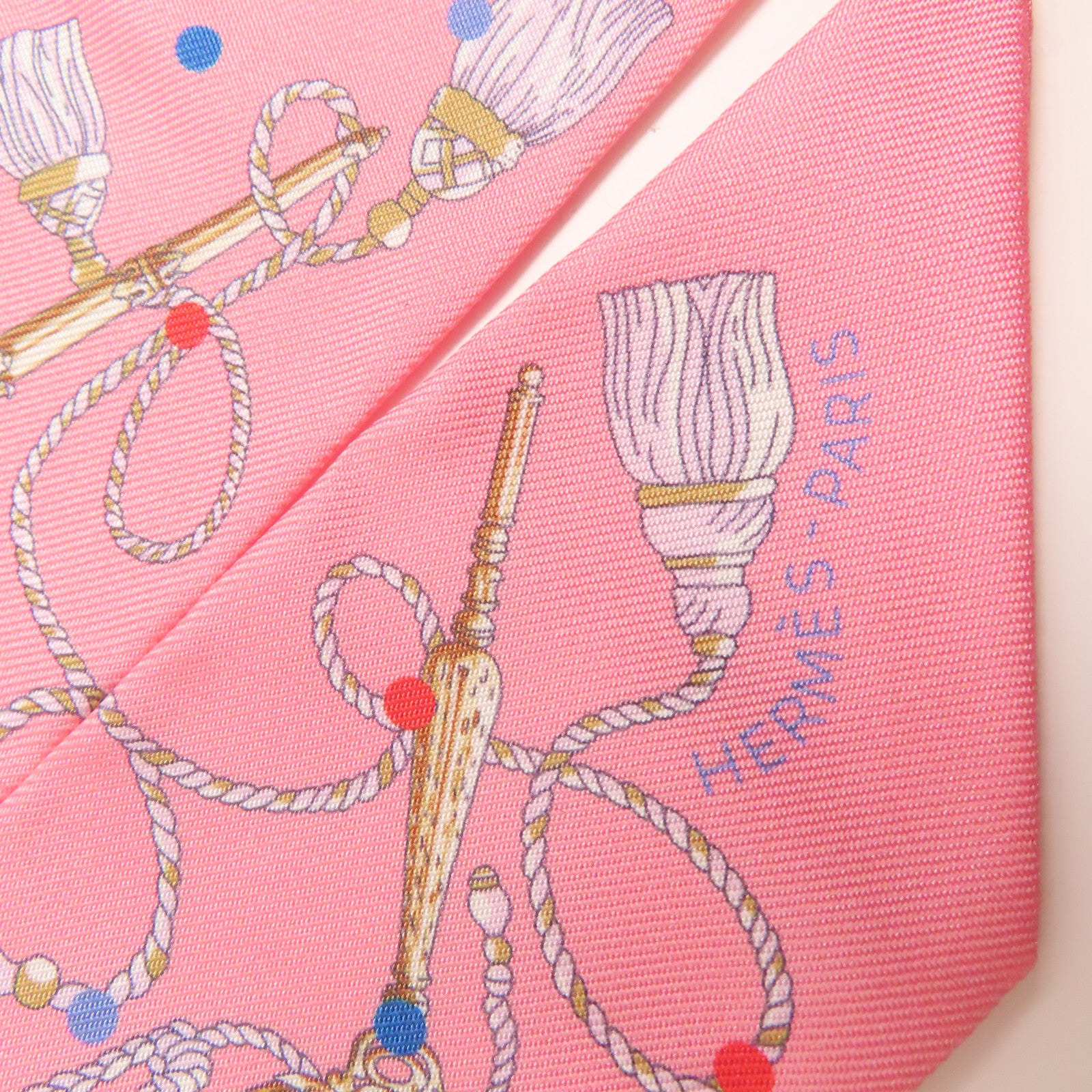 HERMES Twilly Scarf Scarves Silk Pink