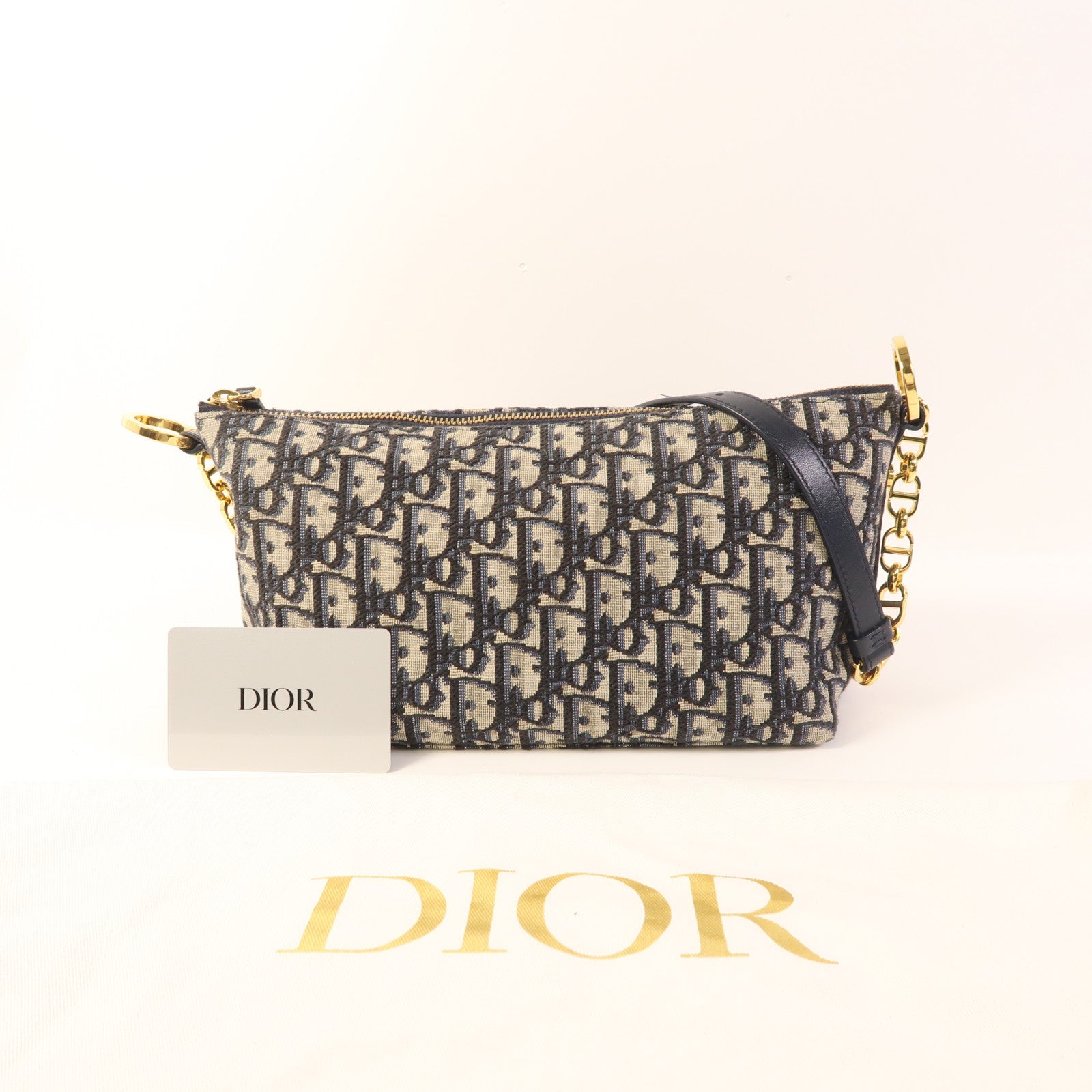 Dior 帆布Chain Shoulder Bag金扣肩背袋