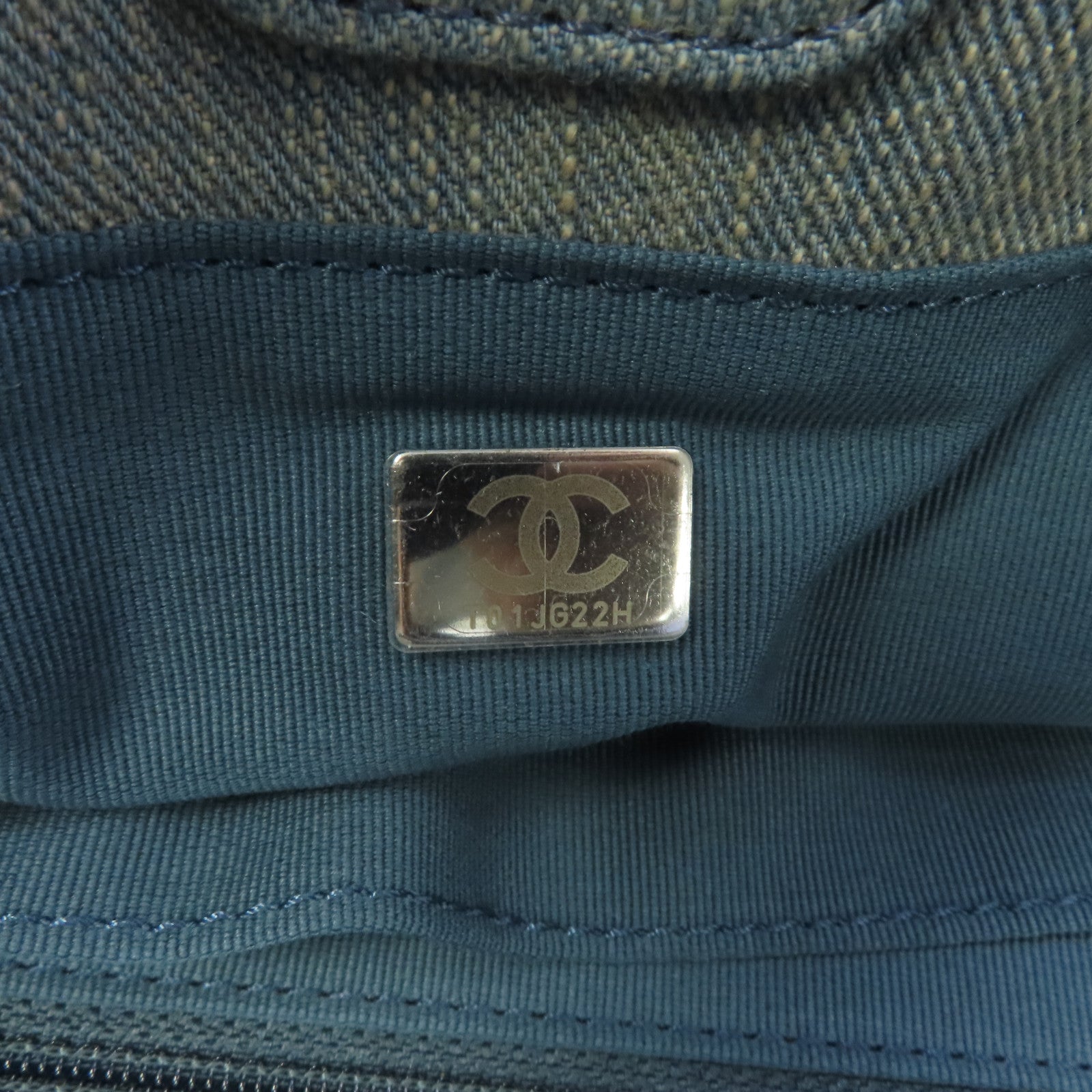 CHANEL 【激減優惠】牛仔布Deauville Tote銀扣手挽肩背兩用袋藍色