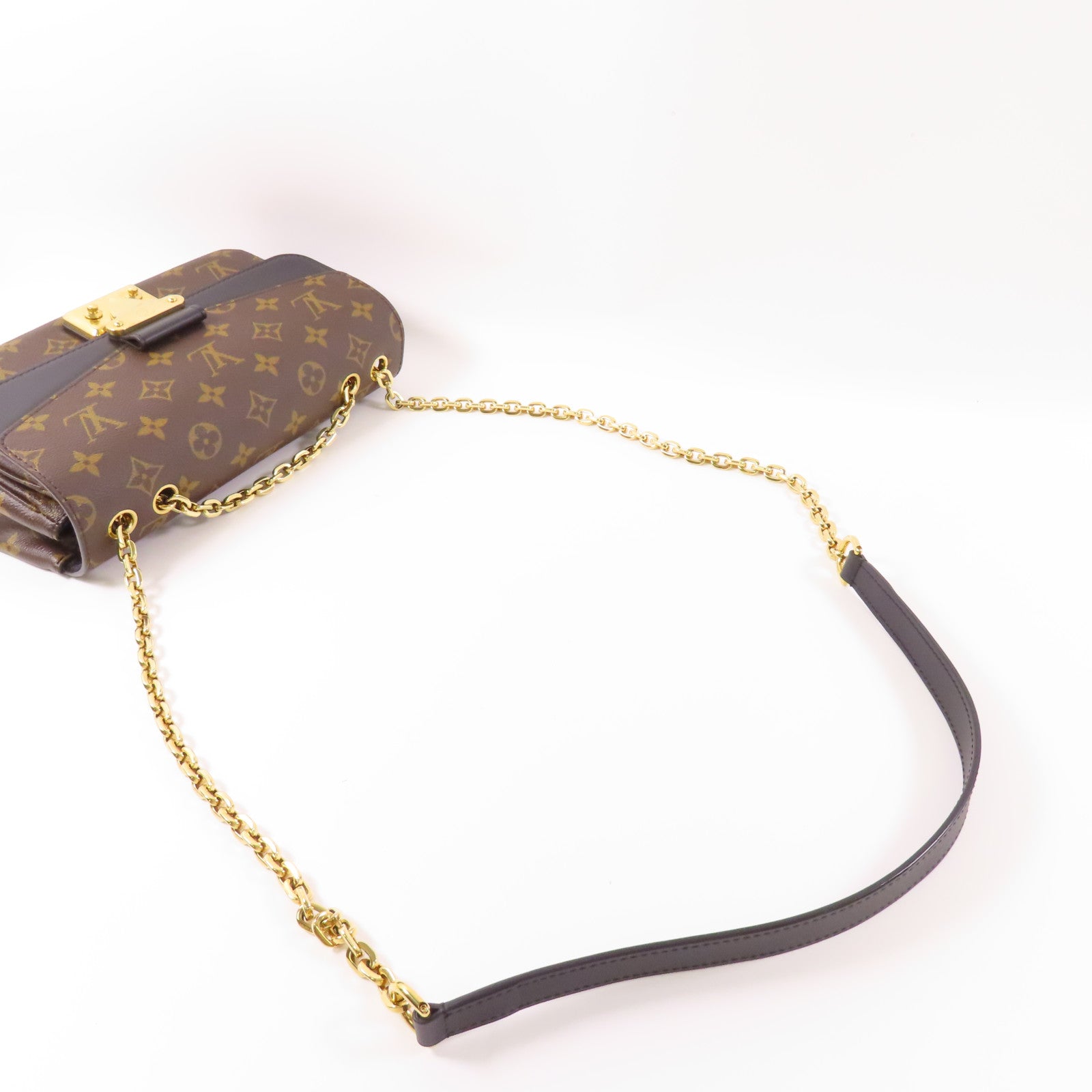 LOUIS VUITTON Monogram Marceau金扣鏈帶肩背袋棕色