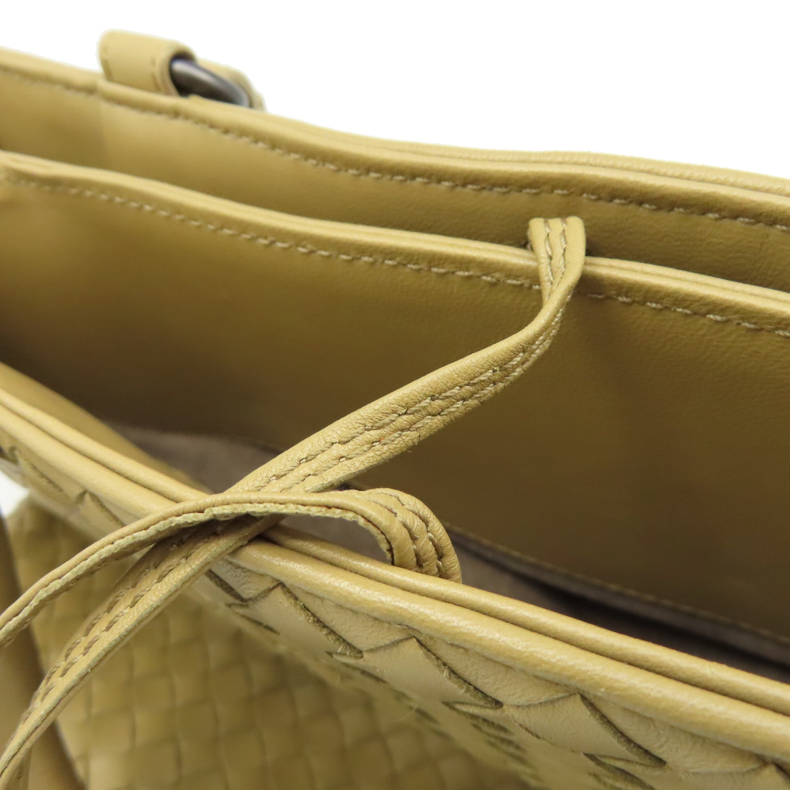 BOTTEGA VENETA 【激減優惠】織紋皮革Tote Bag肩背袋杏色