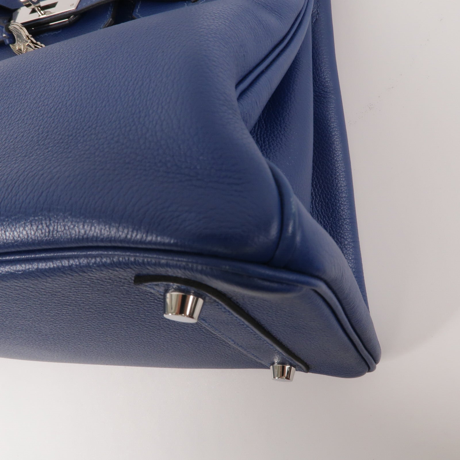 HERMES Novillo皮革Birkin 30手挽袋Deep Bleu