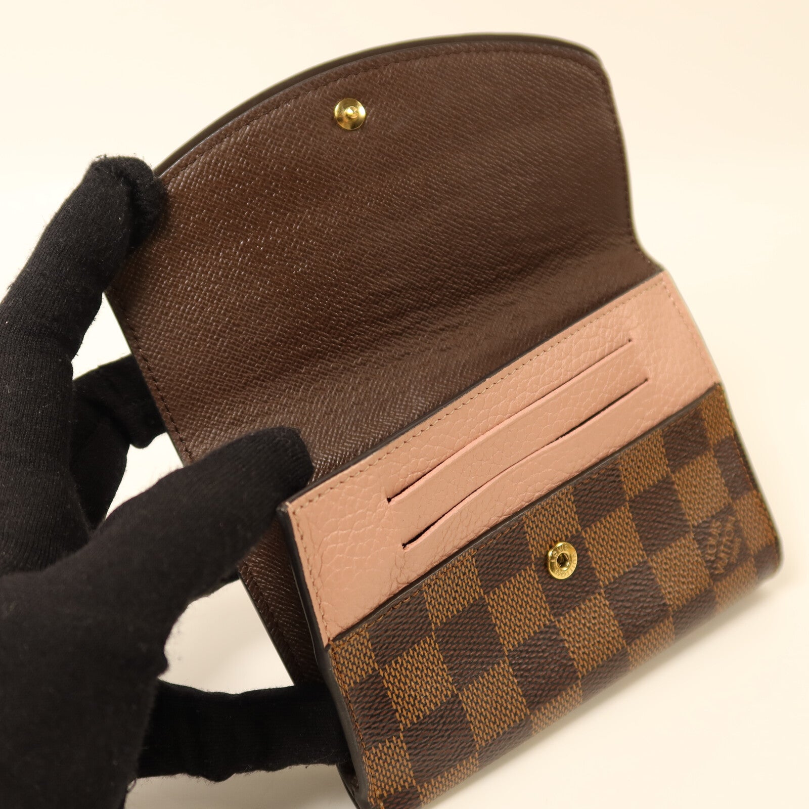 LOUIS VUITTON Damier Portefeuille Normandy Wallet金扣錢包