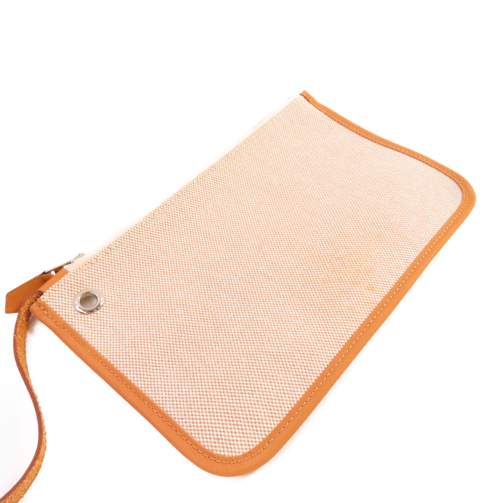 HERMES Toile-H帆布Herbag TPM 2Way Shoulder Bag銀扣手挽肩背兩用袋Beton冰川白色