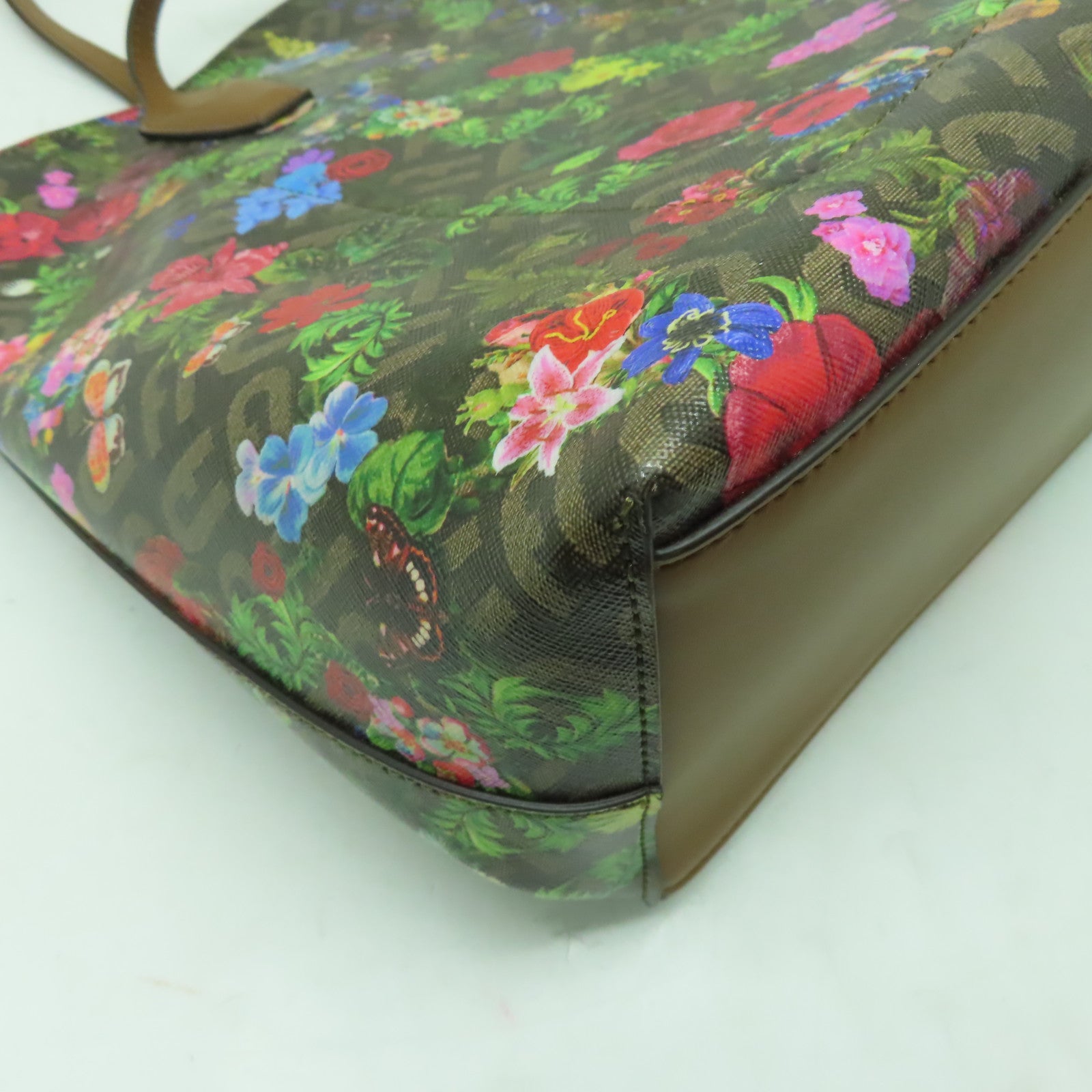 Furla 【激減優惠】PVC塗層帆布Tote Bag金扣手挽袋啡色