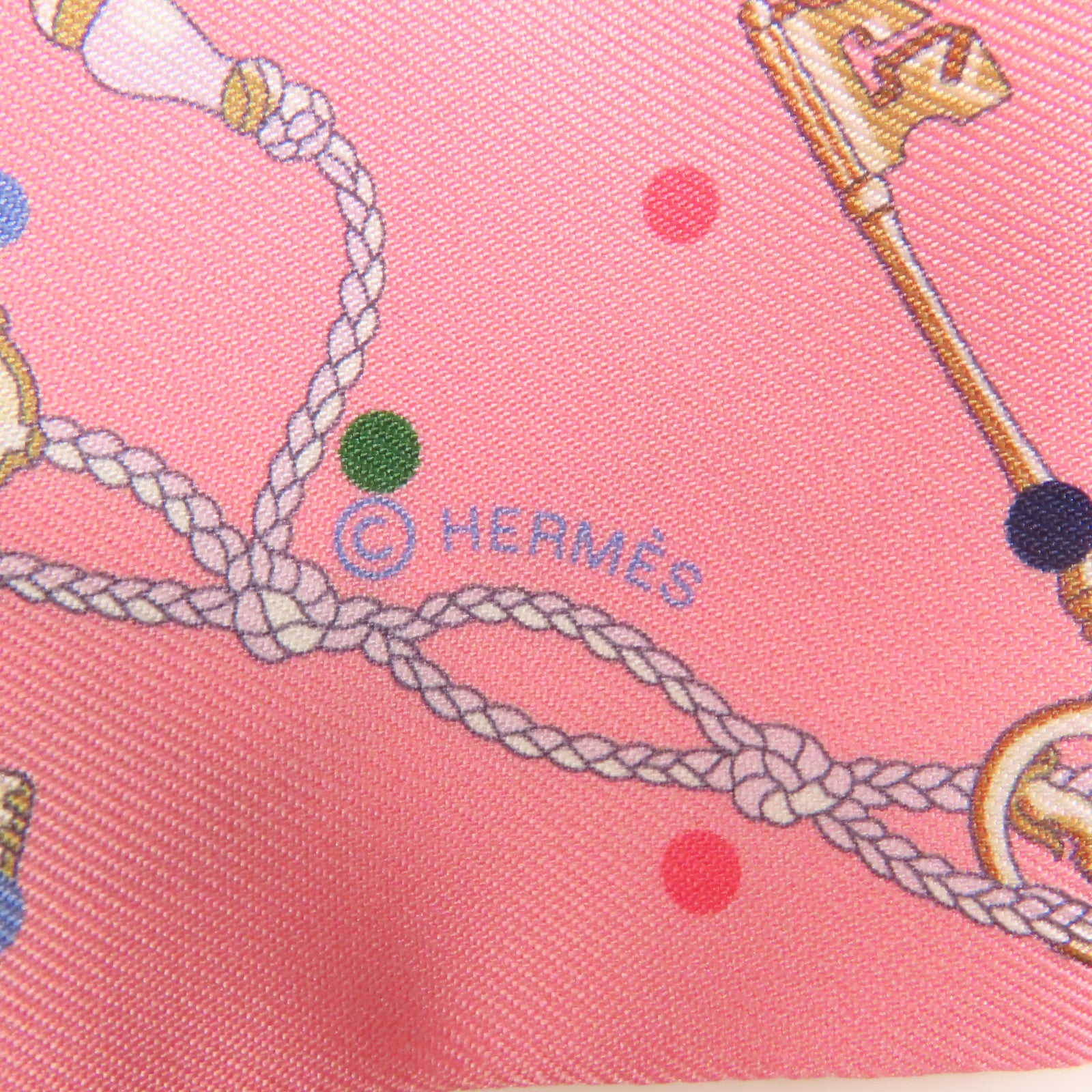 HERMES Twilly Scarf Scarves Silk Pink