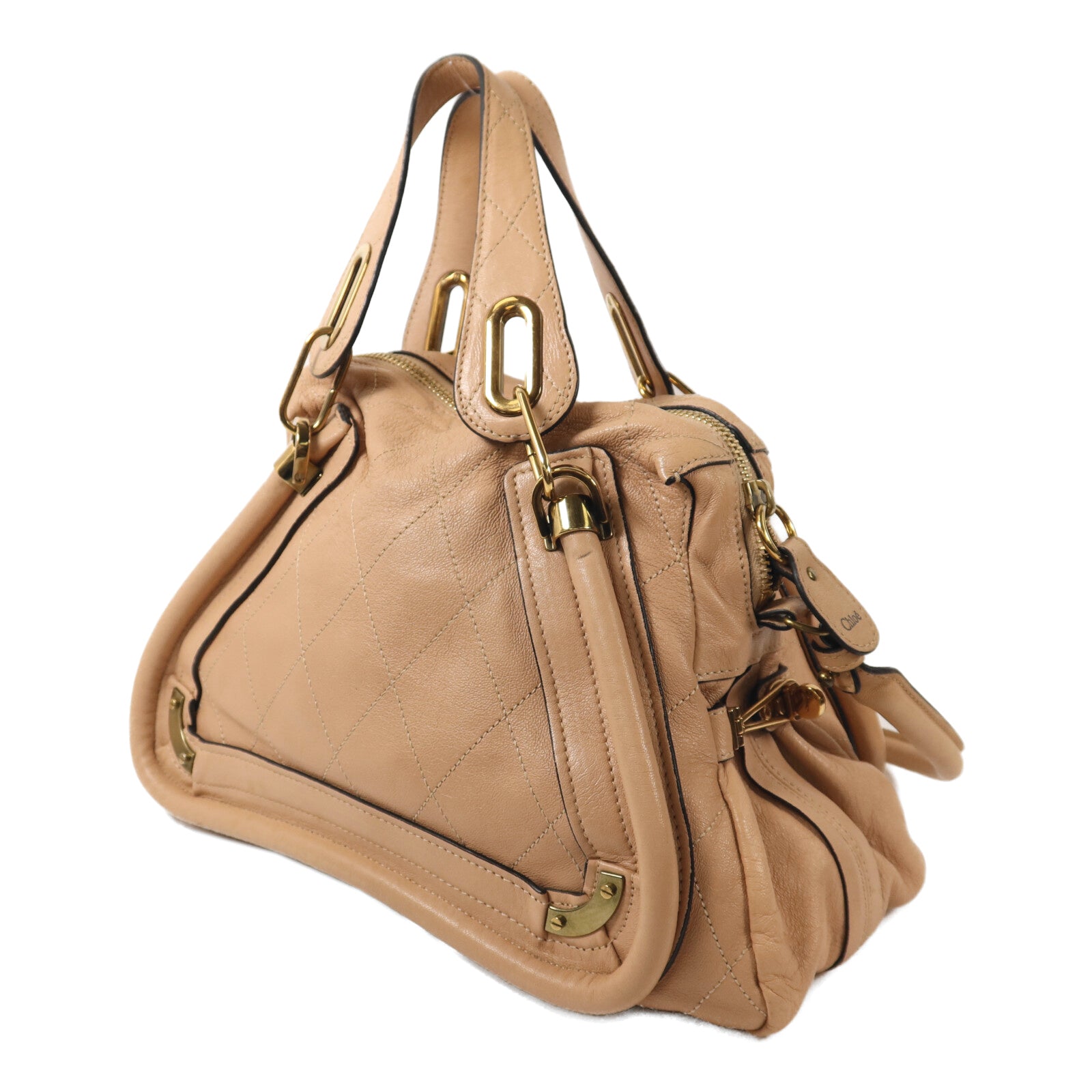 Chloe 牛皮皮革2 Way Shoulder金扣手挽肩背兩用袋