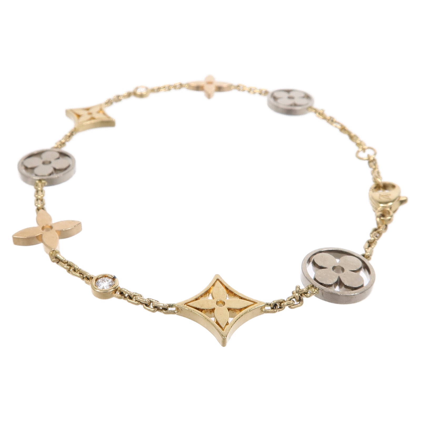 LOUIS VUITTON 18K黃金/白金/玫瑰金Idylle Blossom Bracelet手鏈