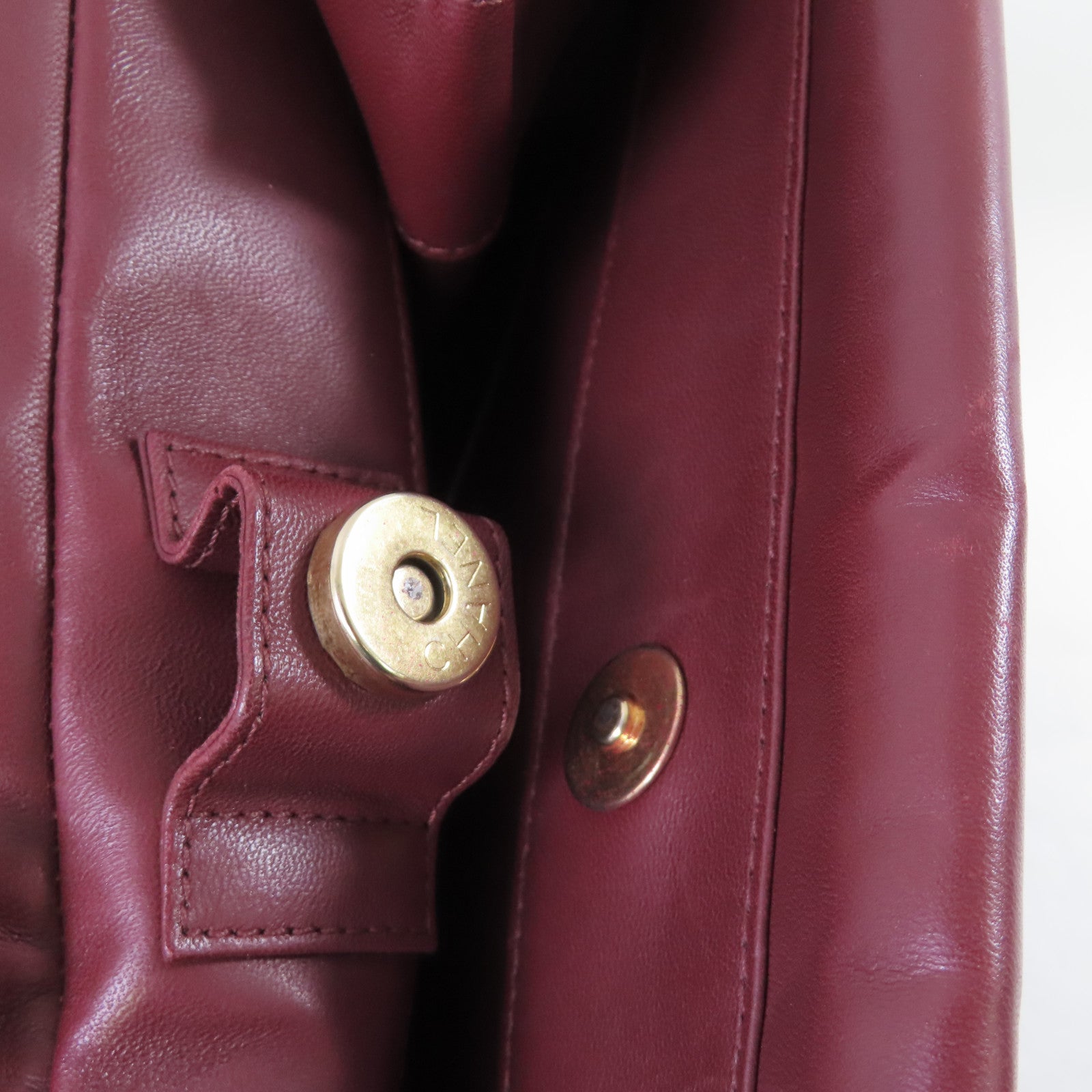 CHANEL 【激減優惠】菱格牛皮皮革Chain Shoulder Bag金扣鏈帶肩背袋酒紅色