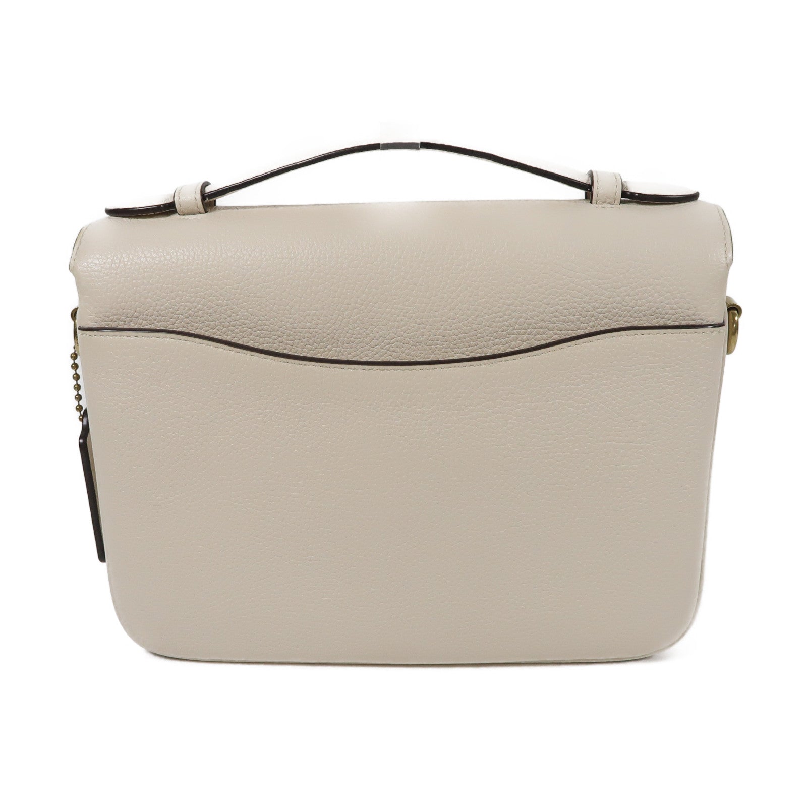 COACH 牛皮皮革Shoulder Bag金扣手挽肩背兩用袋白色