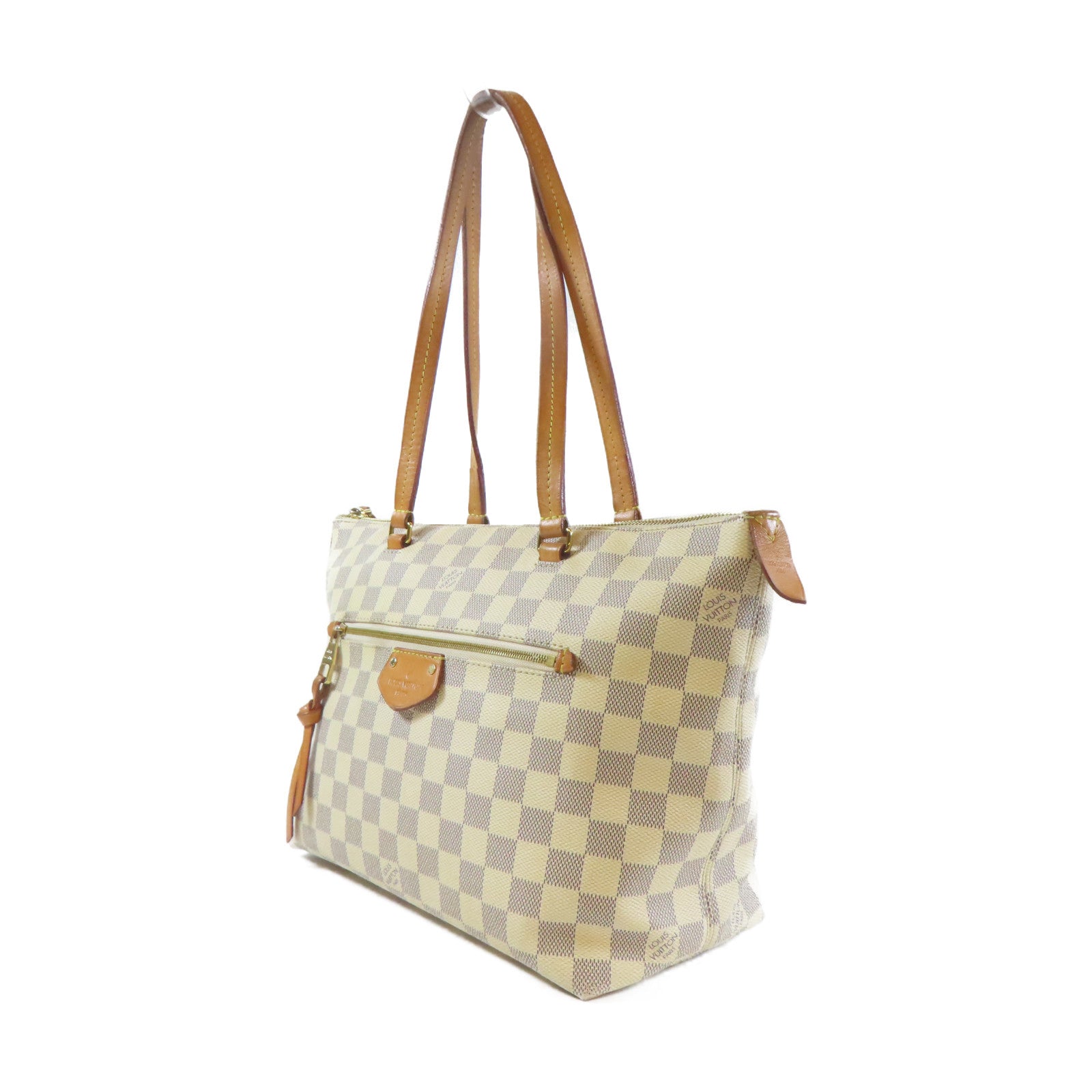 LOUIS VUITTON 【激減優惠】Damier Azur Tote Bag金扣肩背袋白色