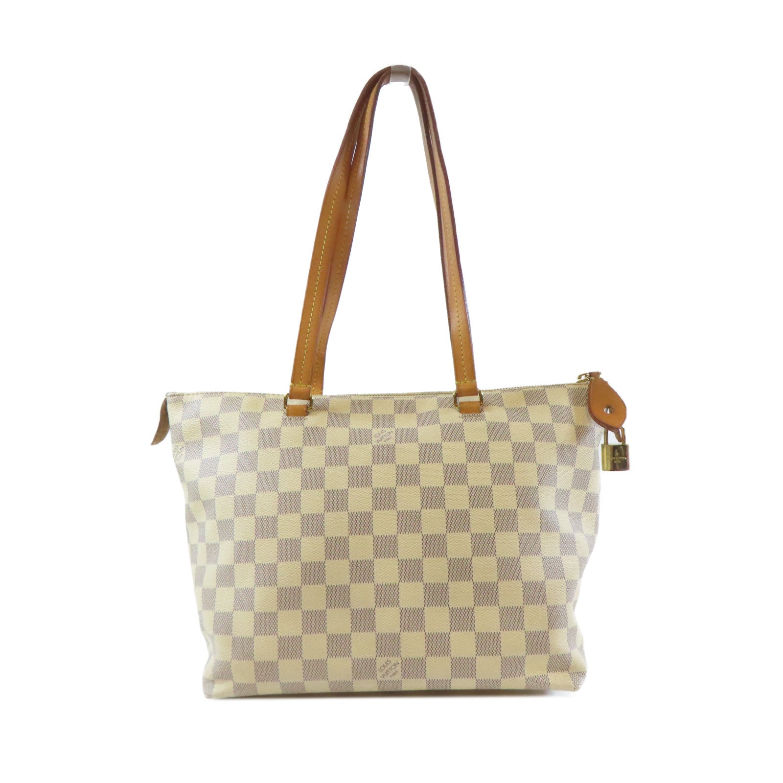 LOUIS VUITTON 【激減優惠】Damier Azur Tote Bag金扣肩背袋白色