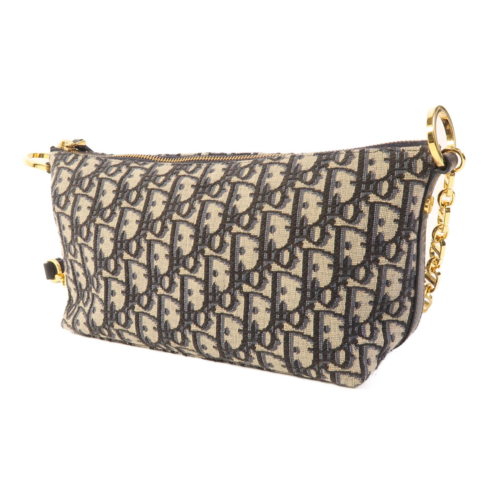 Dior 帆布Chain Shoulder Bag金扣肩背袋